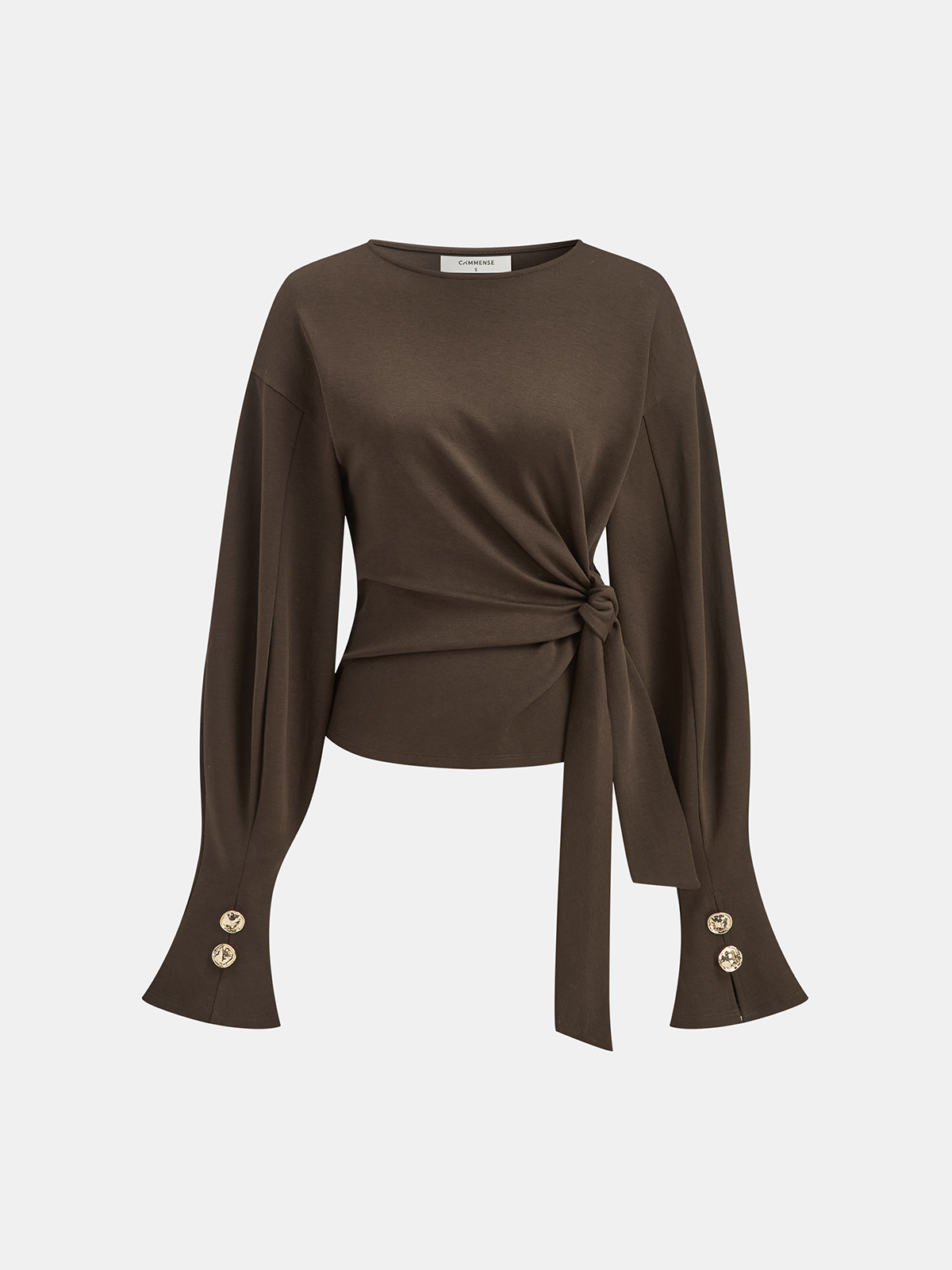 Sweatshirt mit Ballonärmeln und Twist-Knoten