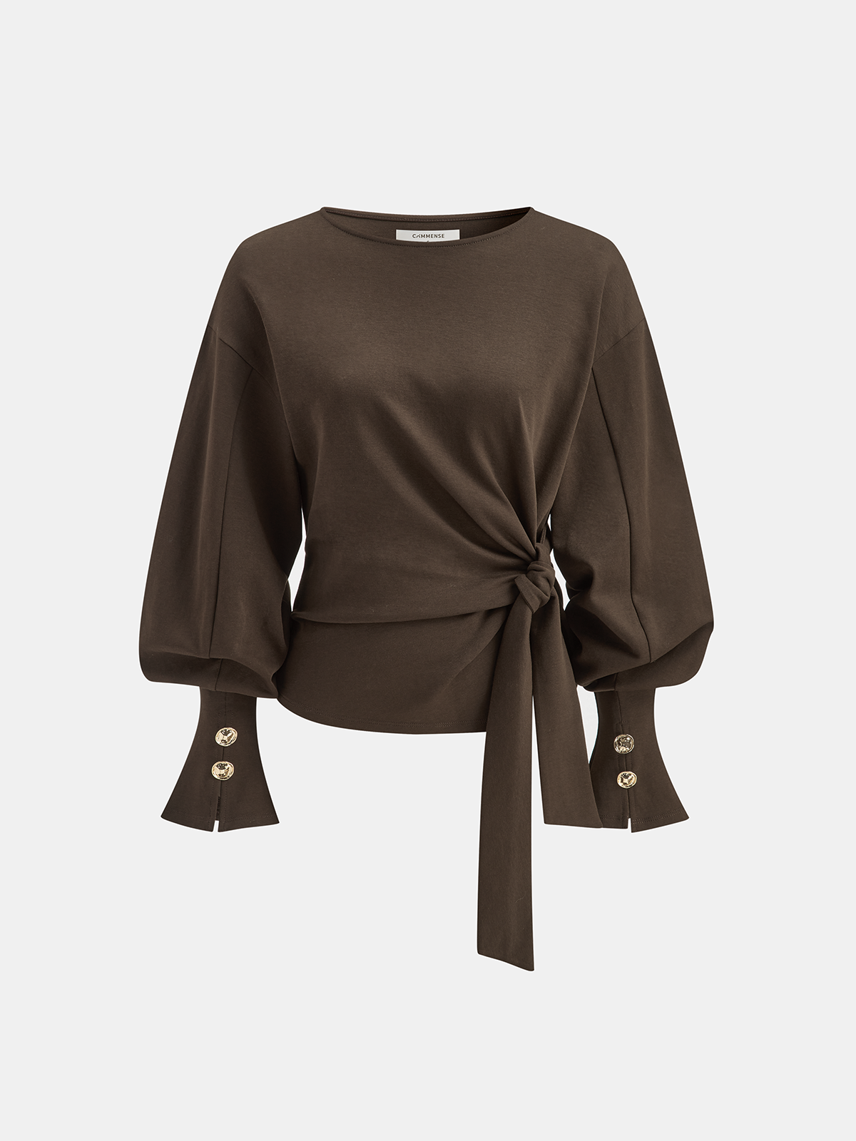 Sweatshirt mit Ballonärmeln und Twist-Knoten