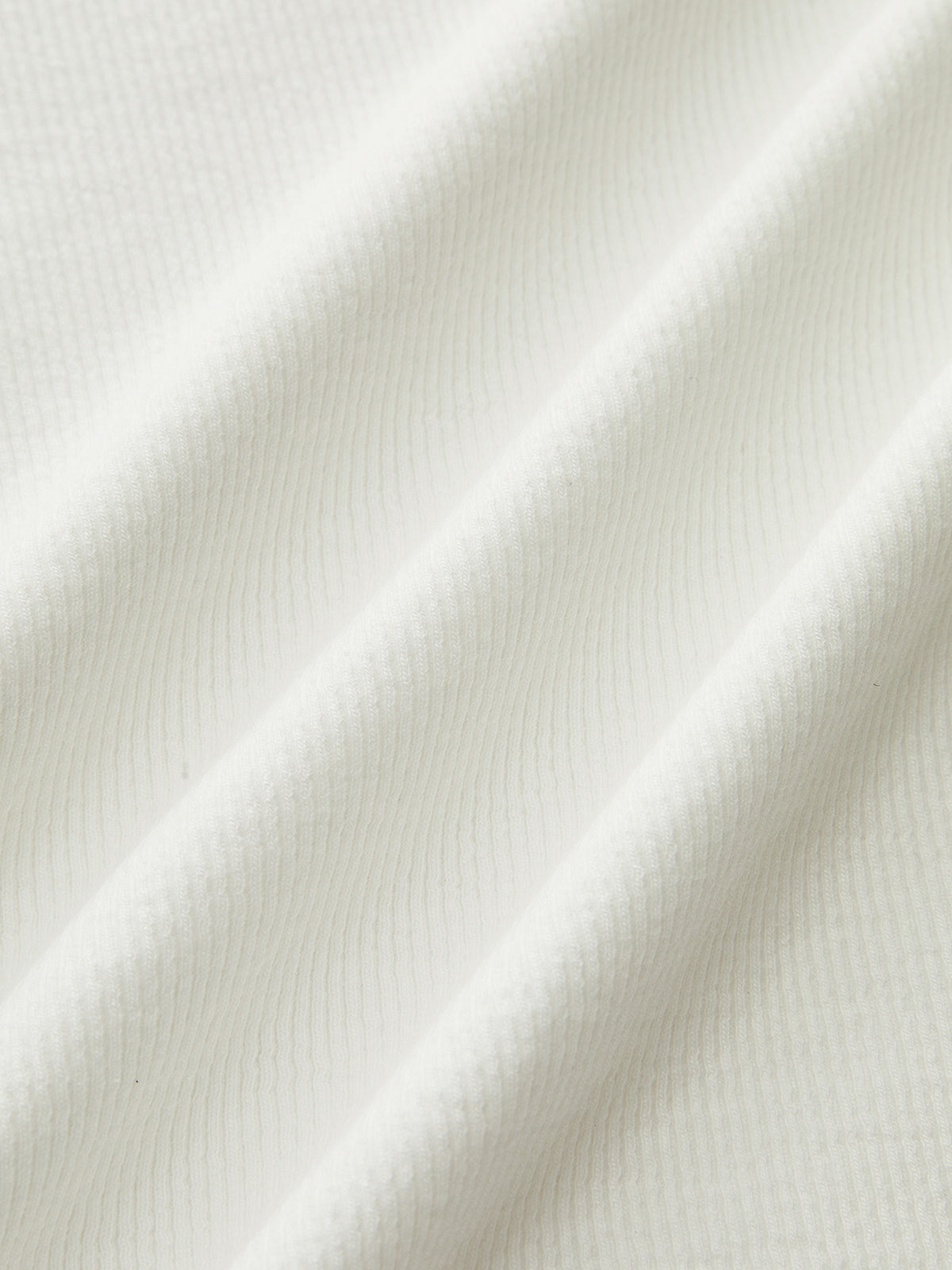 T-shirt à manches longues en coton mélangé côtelé et col en V