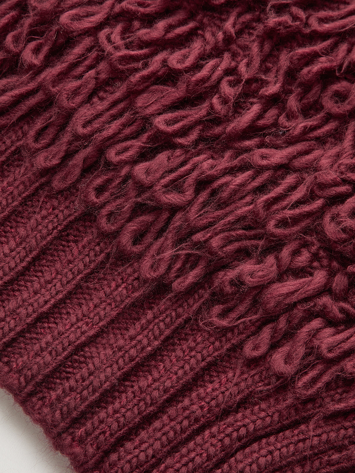 Textured Fringe Buttoned Knit Top