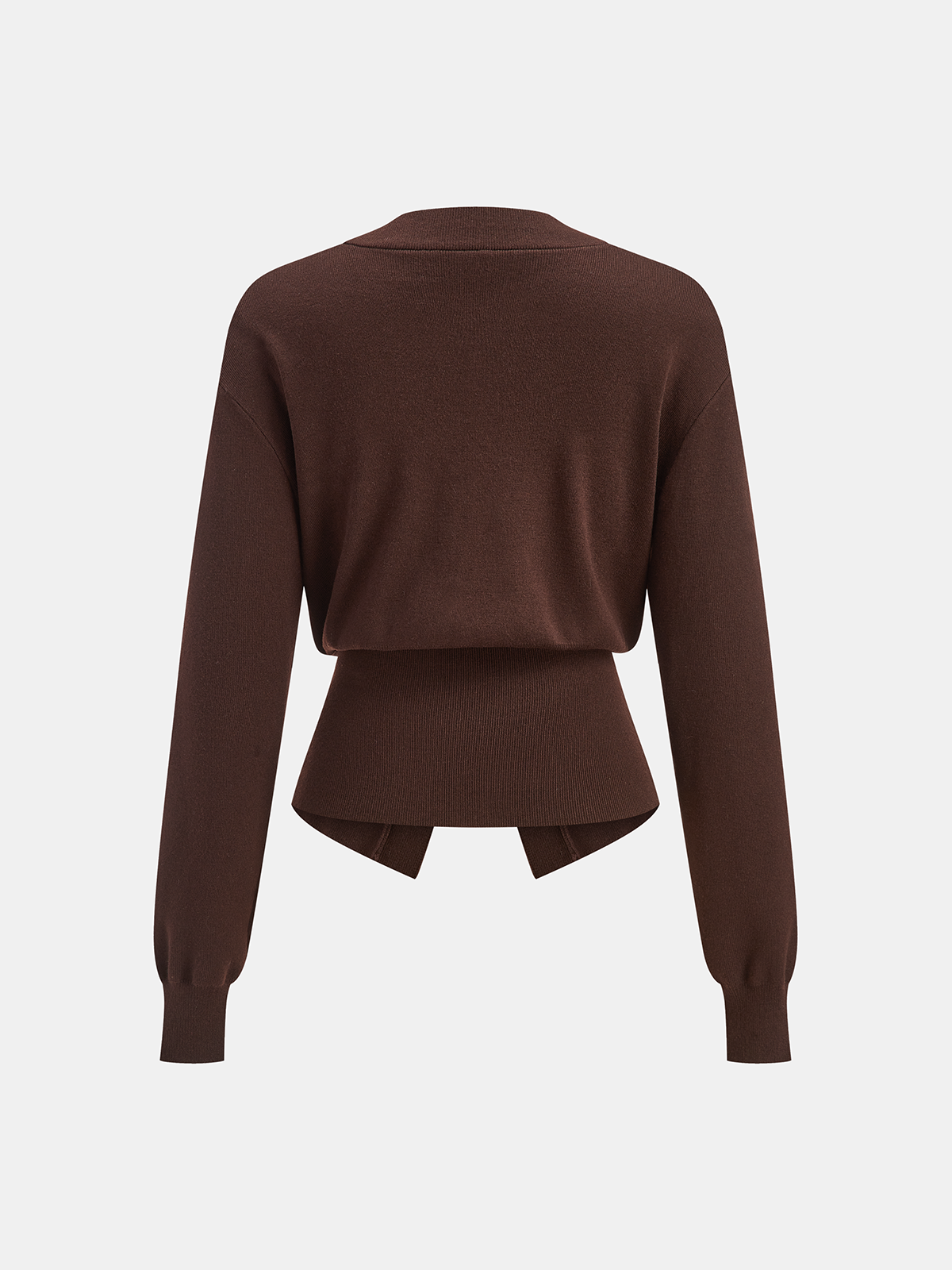 Pull en maille mélangée de laine à col en V et détail métallique
