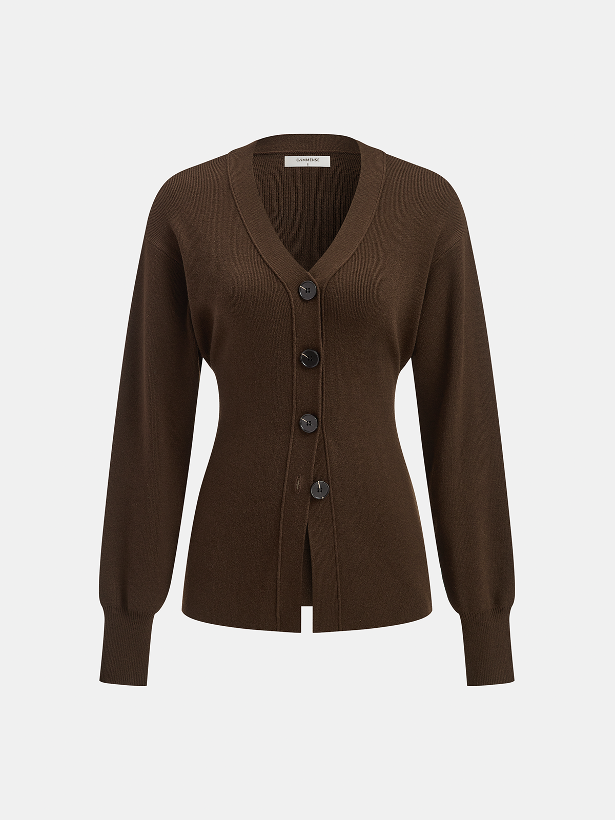 Wool-Blend V-Neck Button-Down Cardigan