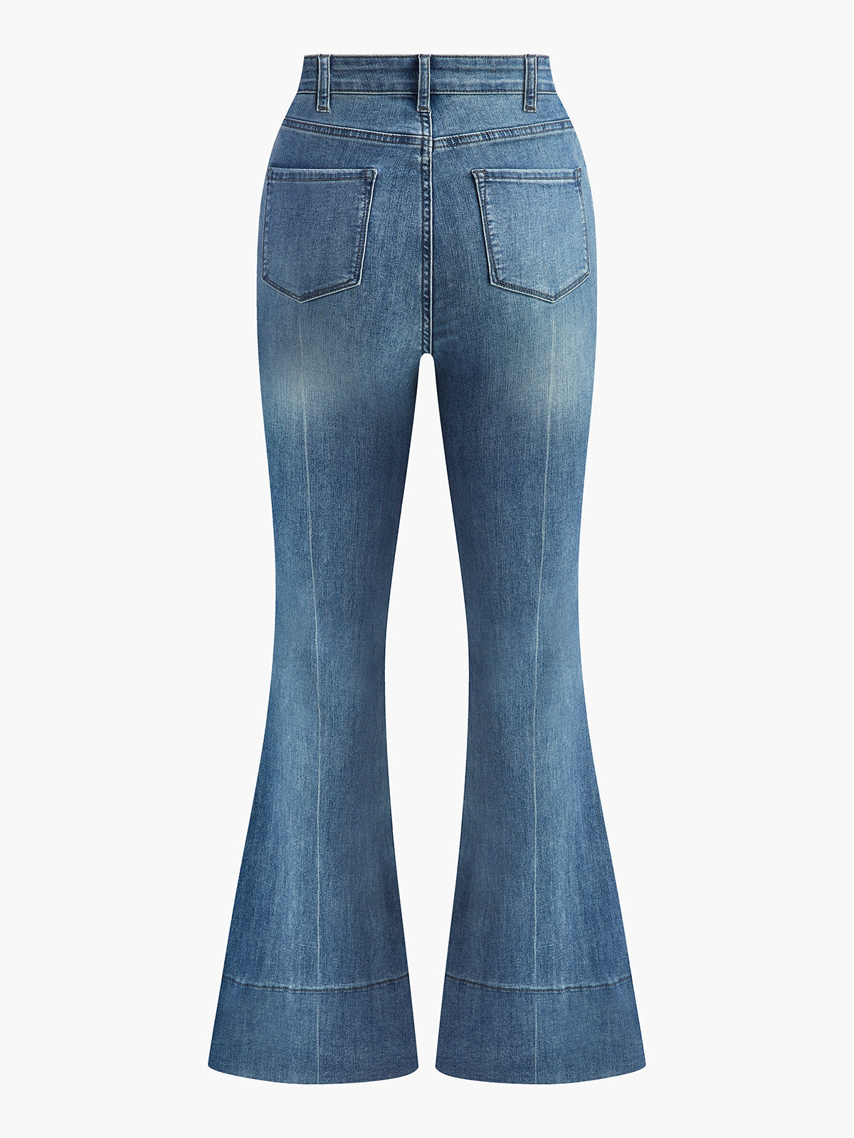 Pantalon en jean slim drapé délavé
