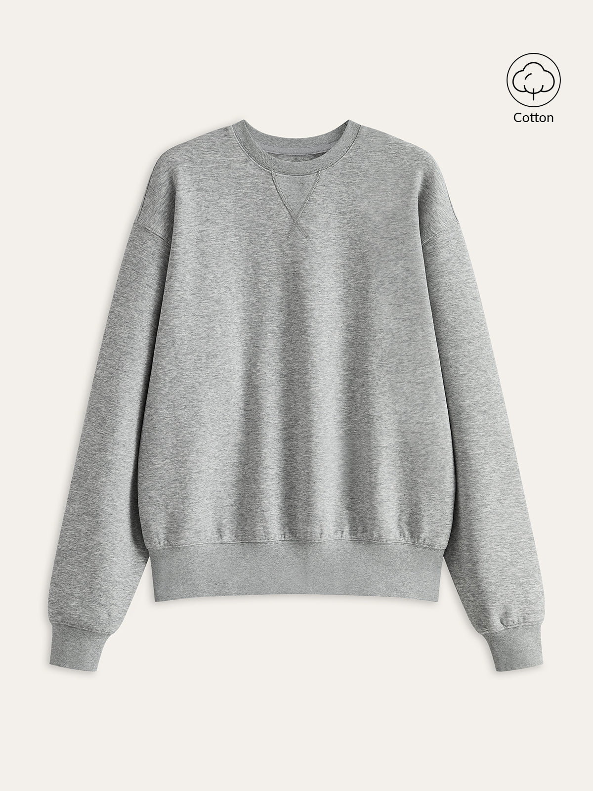 Sweat-shirt col rond en mélange de coton