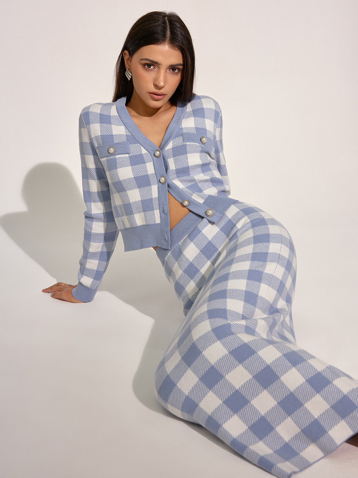 Vintage Plaid Wool Blend Cardigan