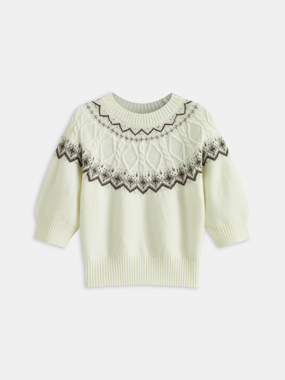 Fair-Isle-Kurzarmstricktop
