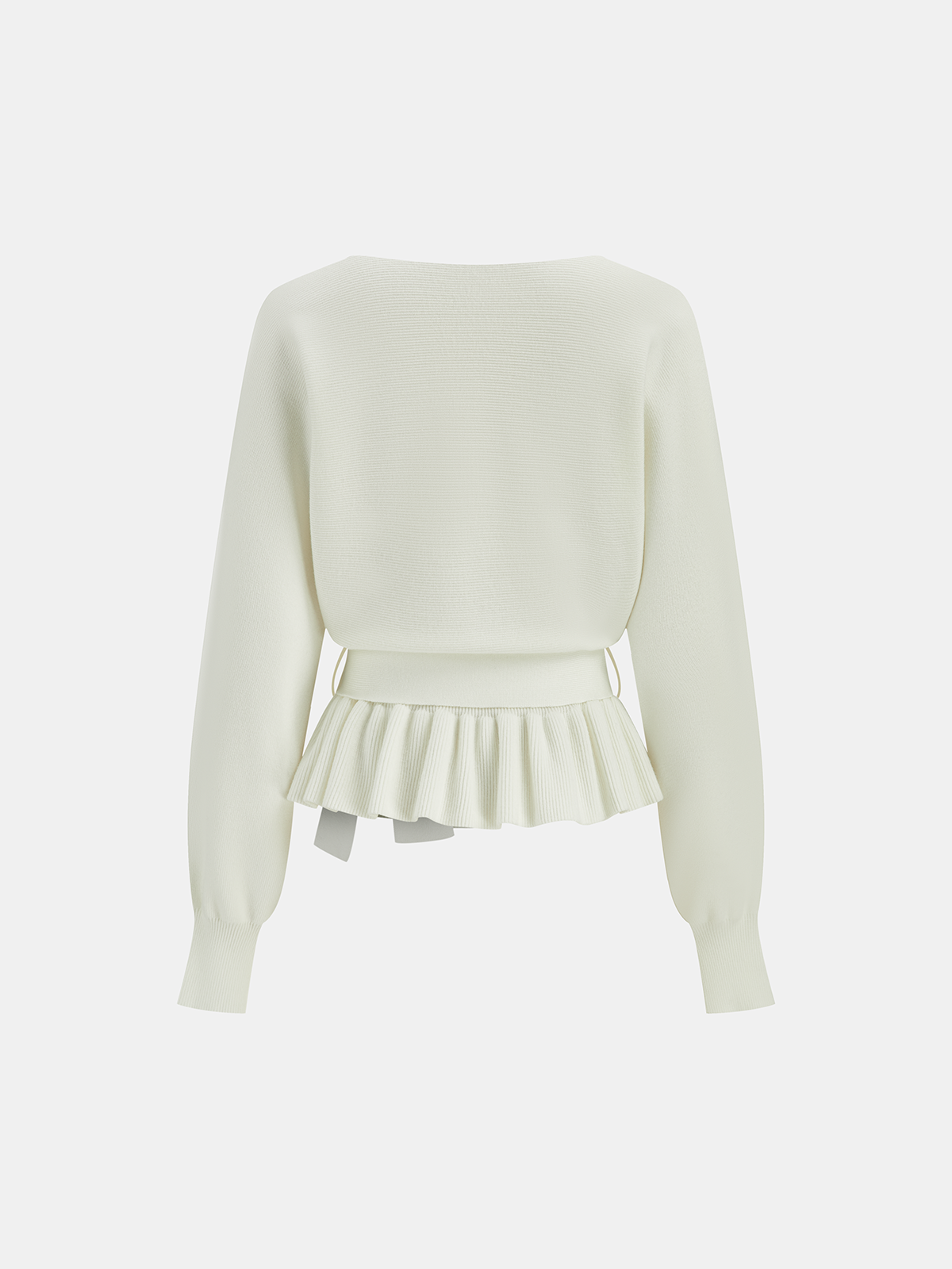 Bow Belted Peplum Knit Top