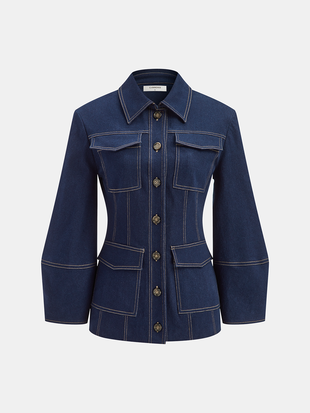 Jeansjacke mit Kontrastnähten