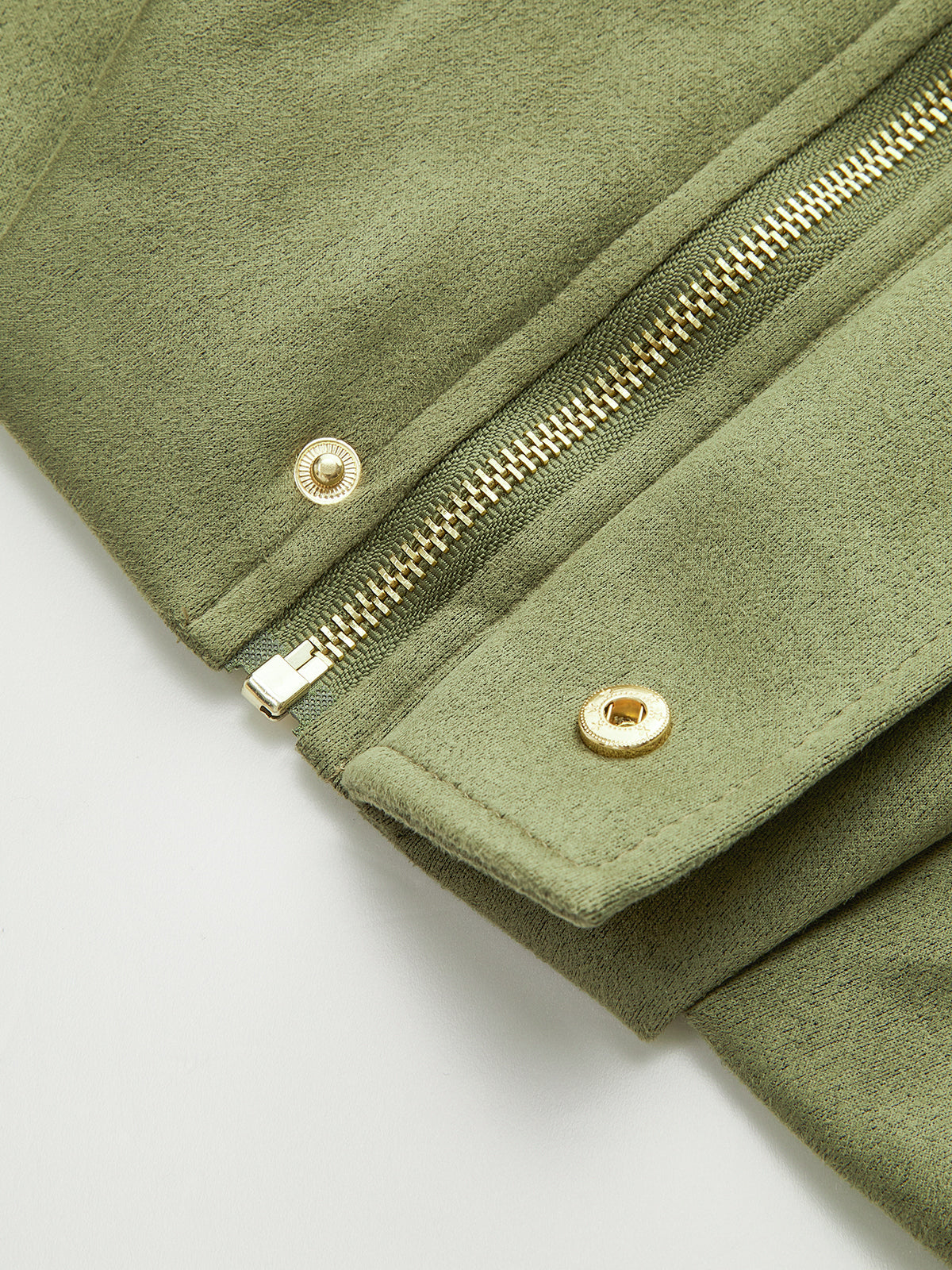 Jacke mit Reißverschluss, Kragen und Wildleder-Optik