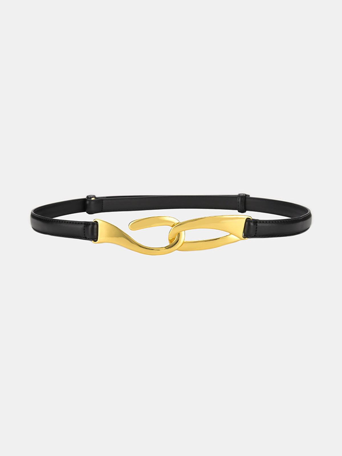 Golden Interlocking Buckle Leather Belt