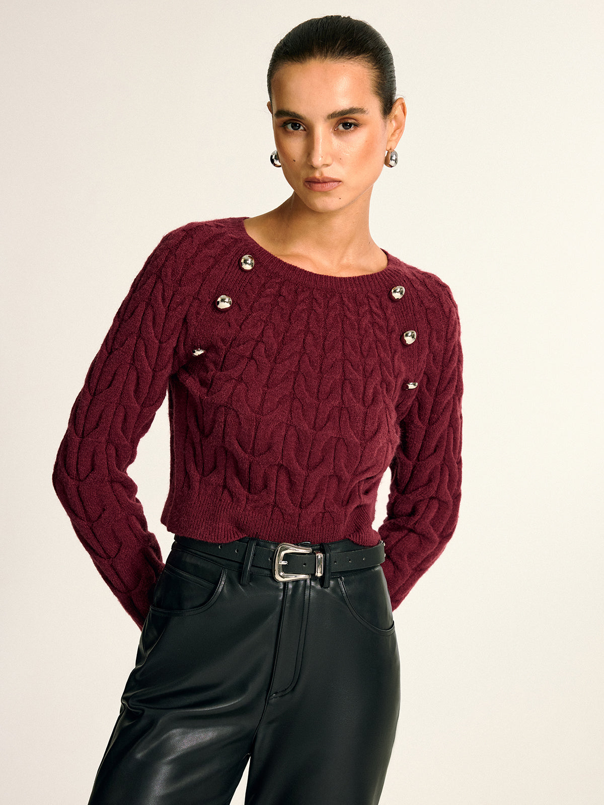 Pullover mit Rundhalsausschnitt und Zierdetails