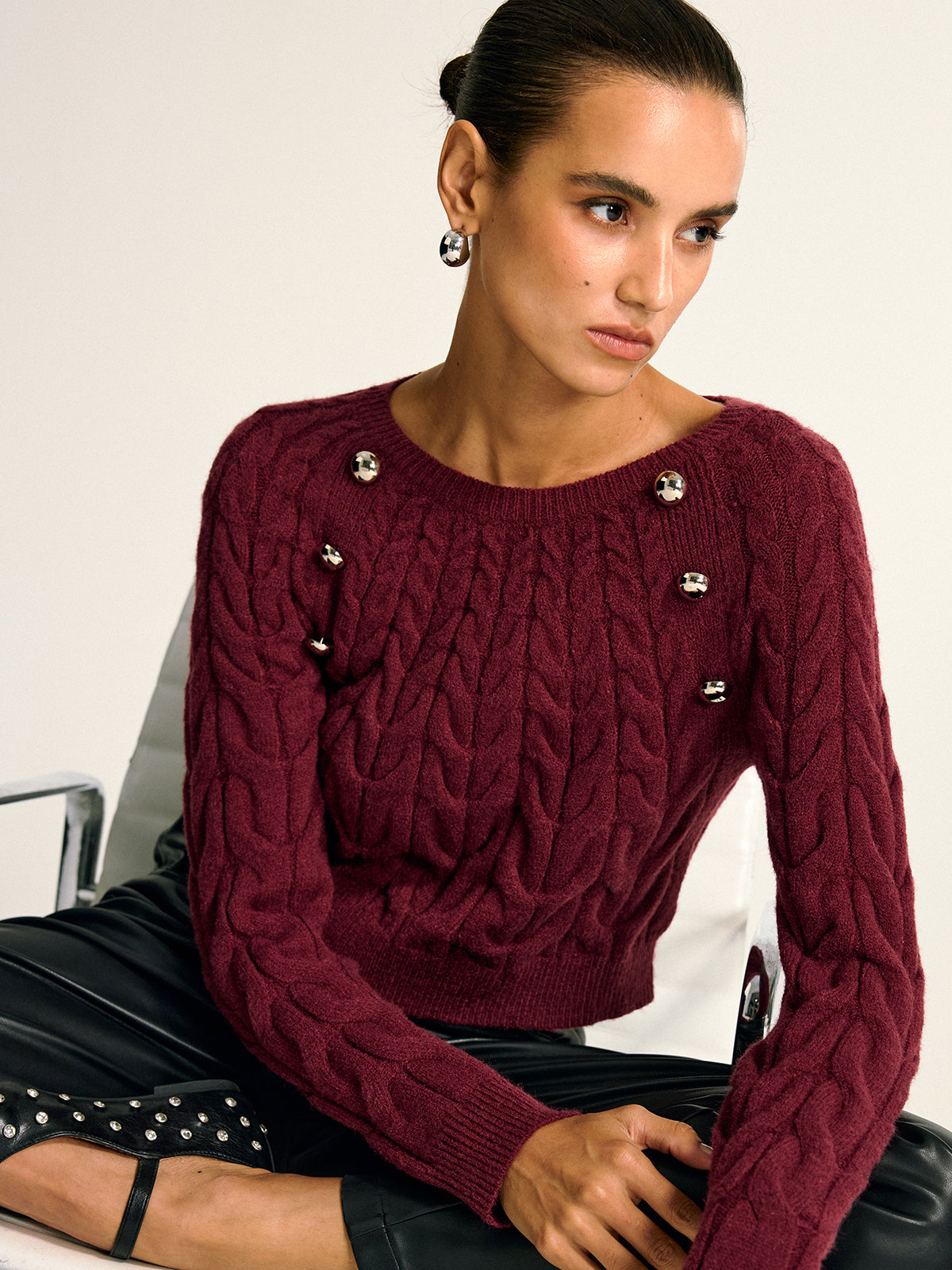 Pullover mit Rundhalsausschnitt und Zierdetails