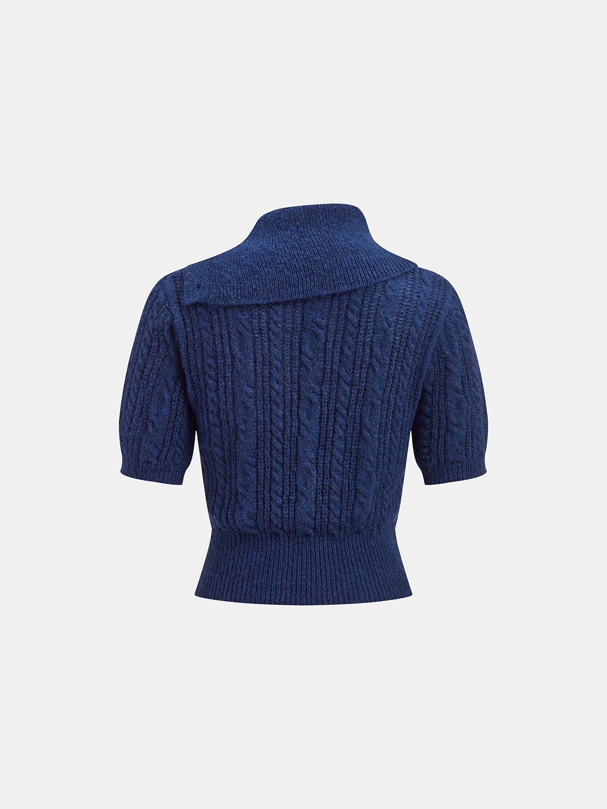 Pull en tricot torsadé à large revers en mélange de laine