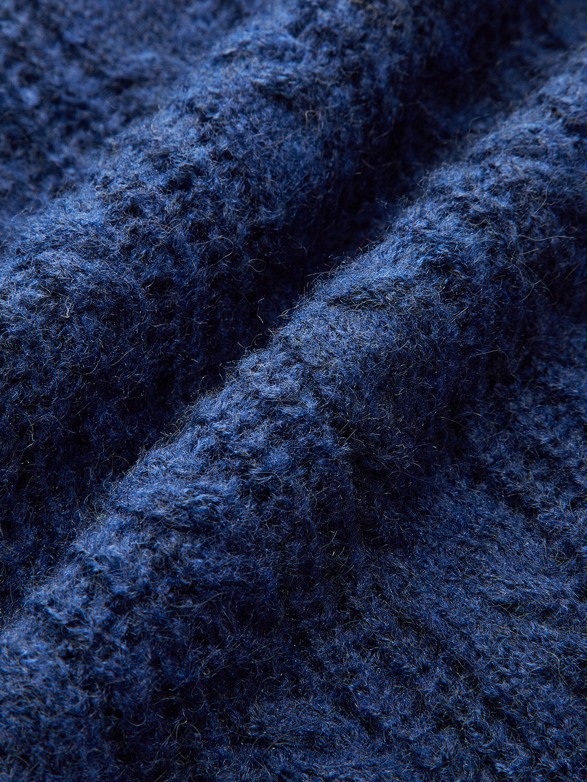 Wool Blend Large Lapel Cable Knit Sweater