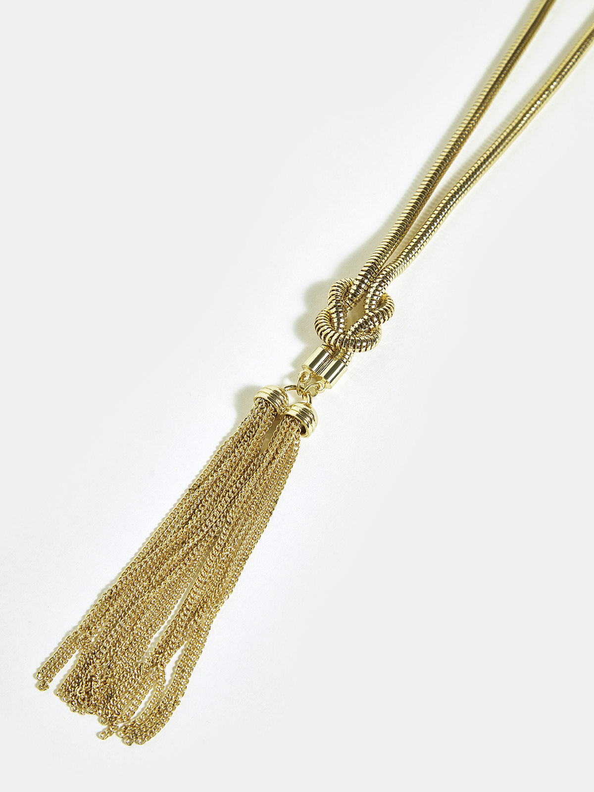 Collier long à nœud et pompon
