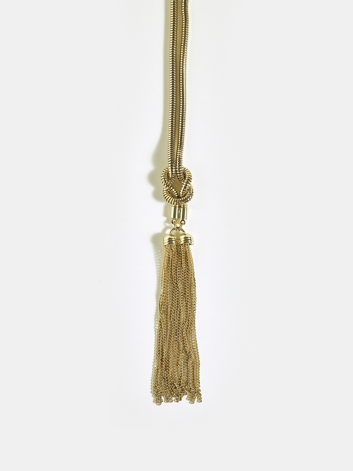 Collier long à nœud et pompon