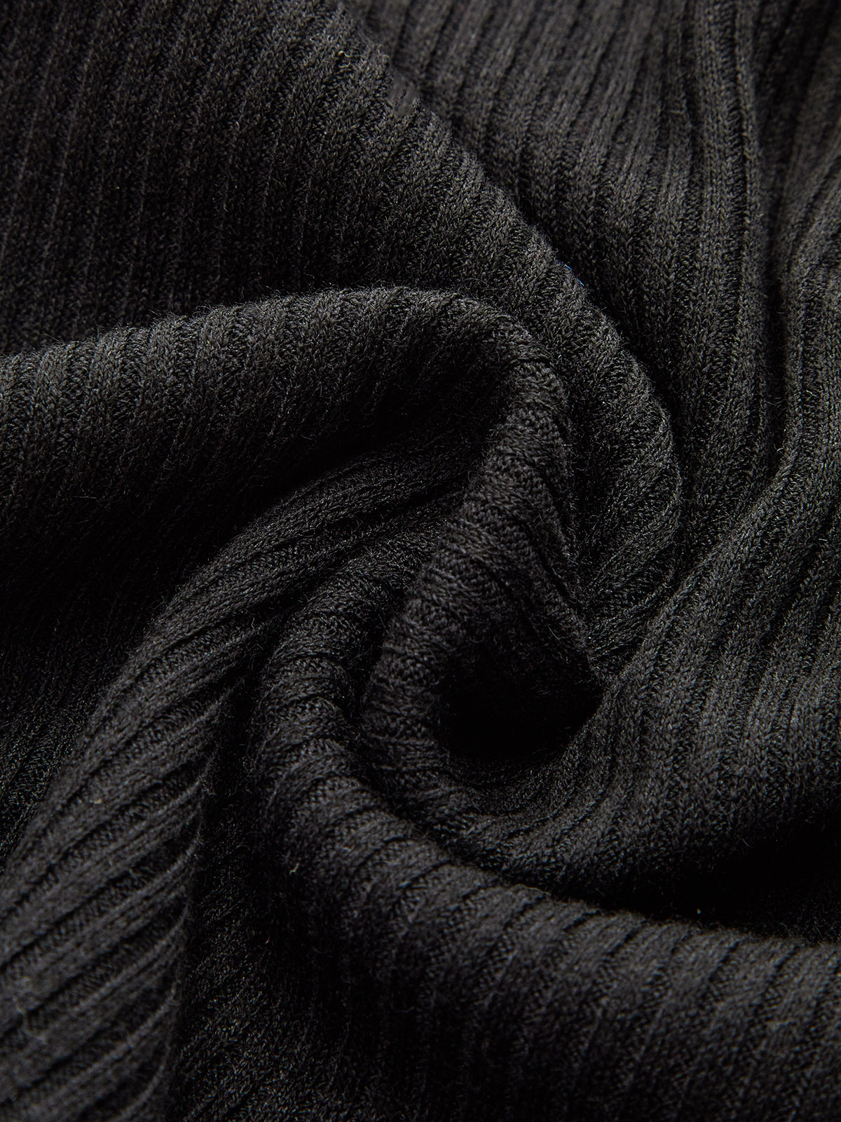 Contrast Collar Metal Button Ribbed Knit T-Shirt