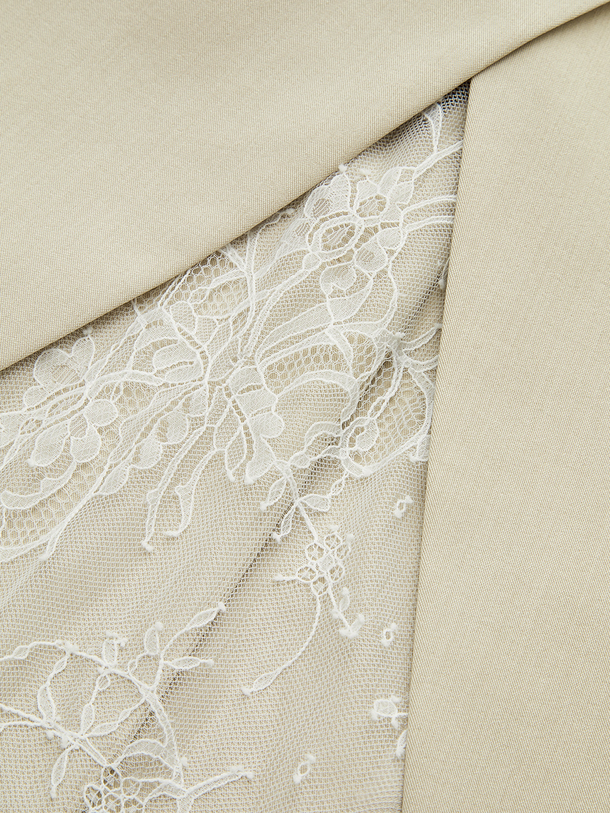 Lace Detail Single Button Blazer