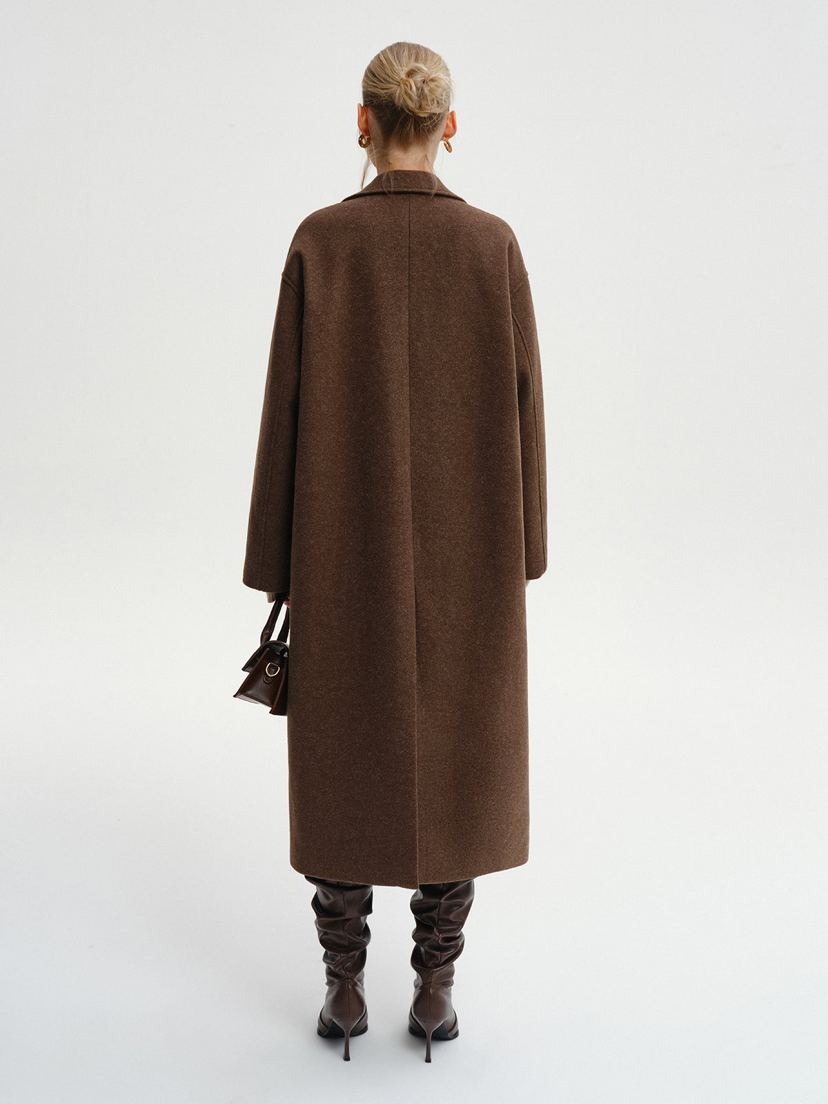 Manteau long surdimensionné en tweed