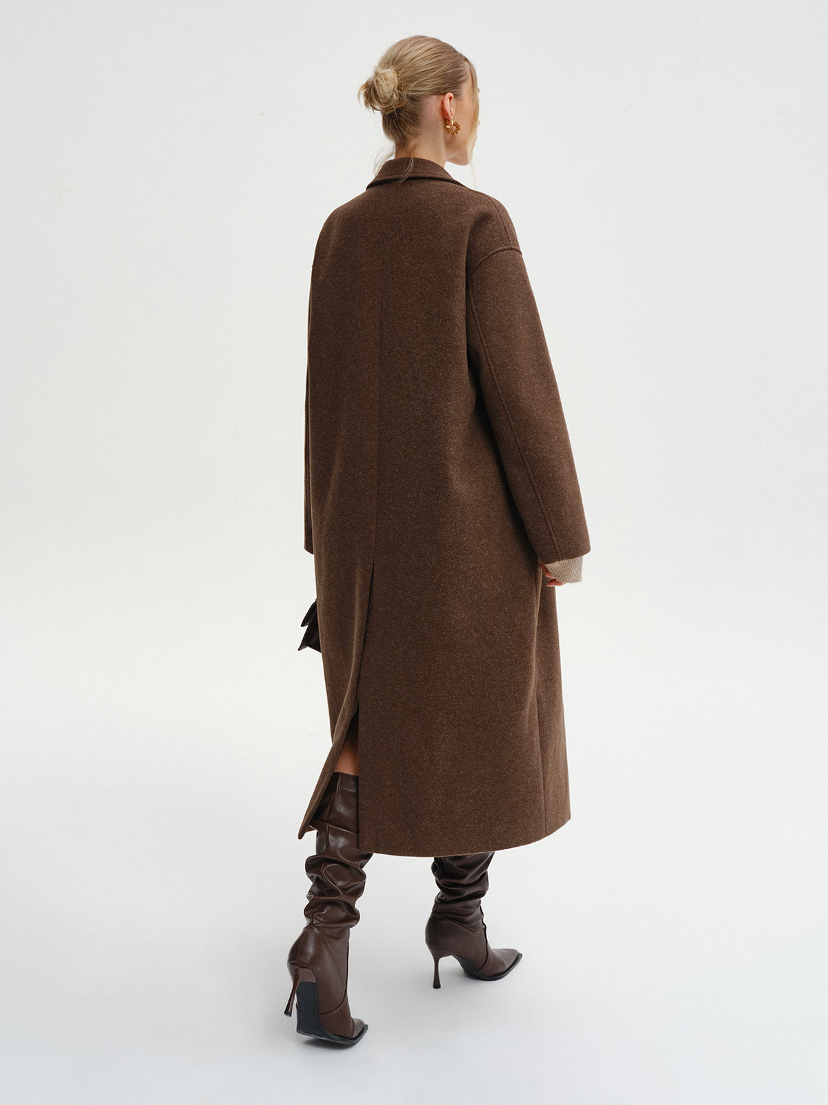 Manteau long surdimensionné en tweed