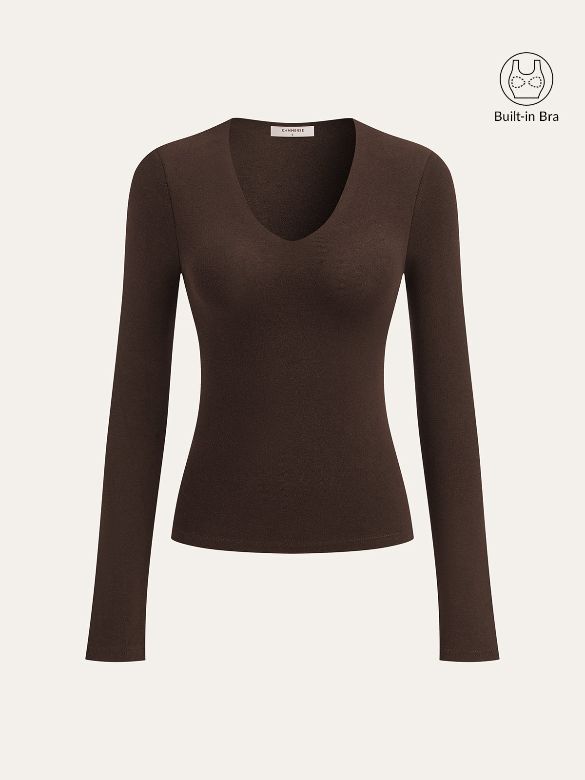Bügelloses Langarm-V-Shirt
