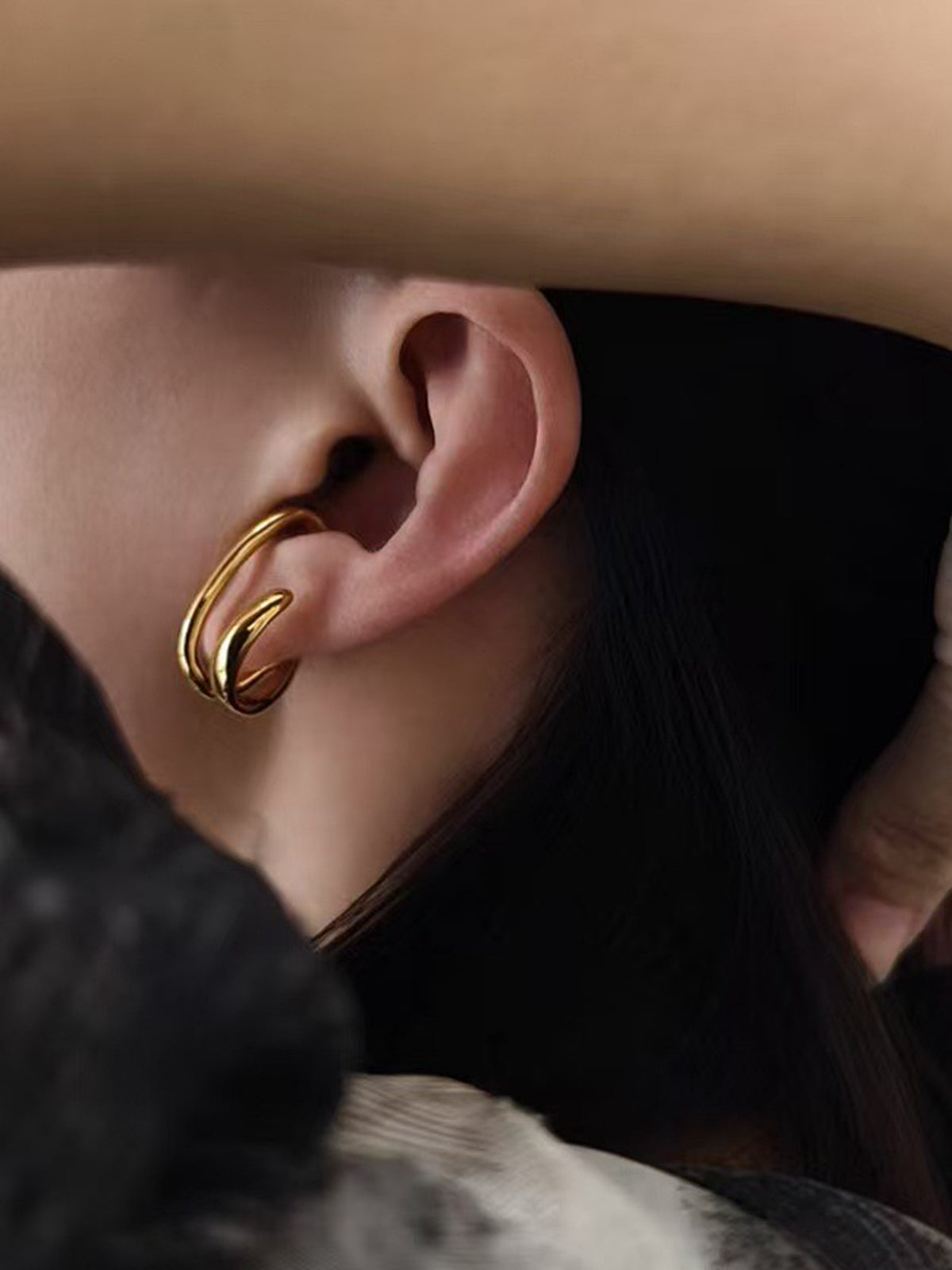 1pc Double-Hoop Ear Clip