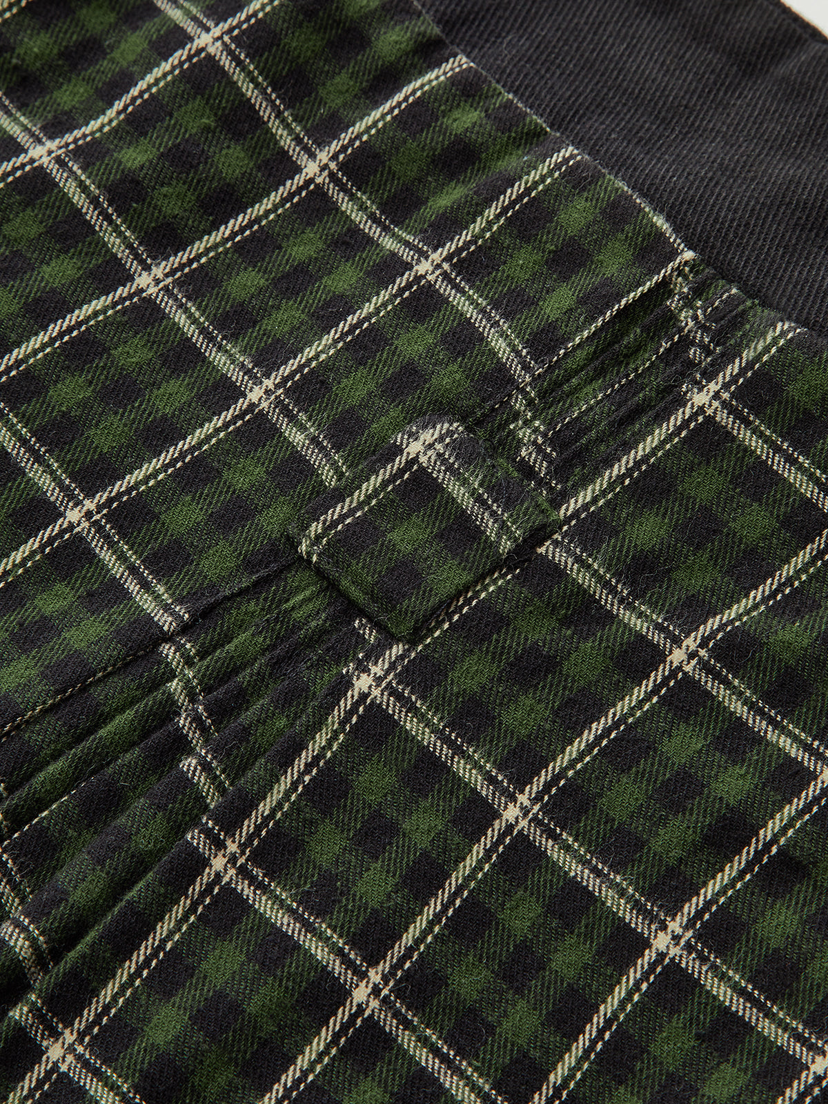 Baumwoll-Minirock mit Falten und Karomuster