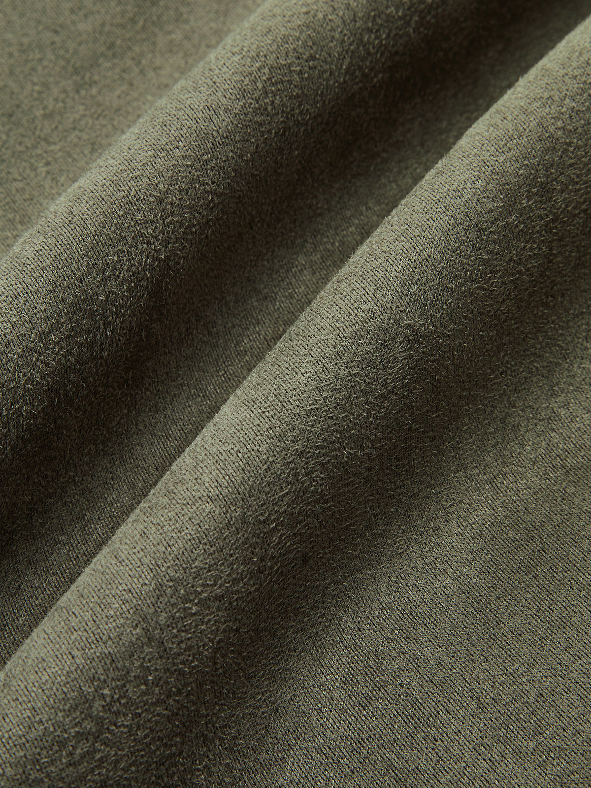 High-Waist Button Front Suede Effect Mini Skirt