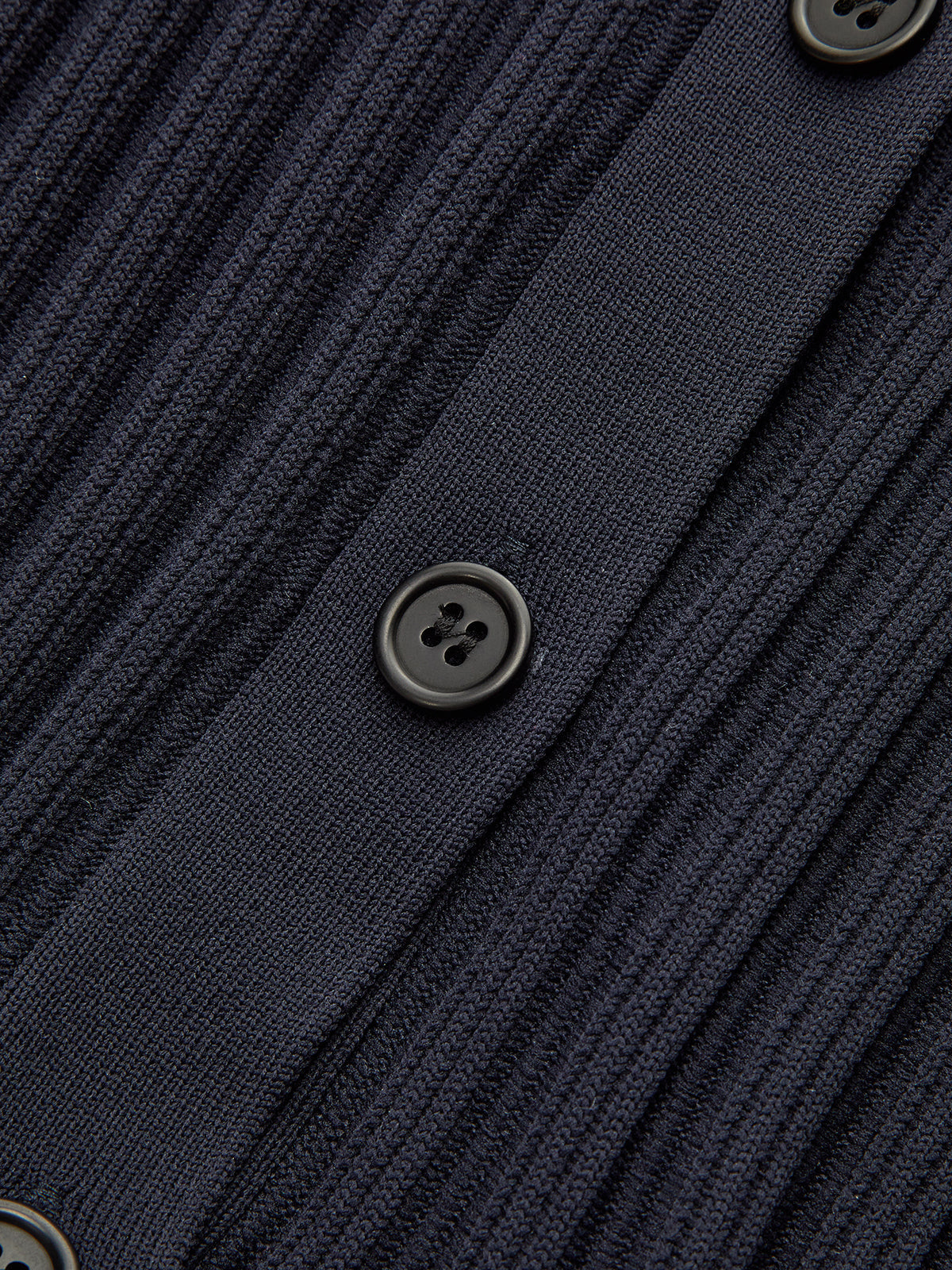 Collared Buttoned Peplum Cardigan