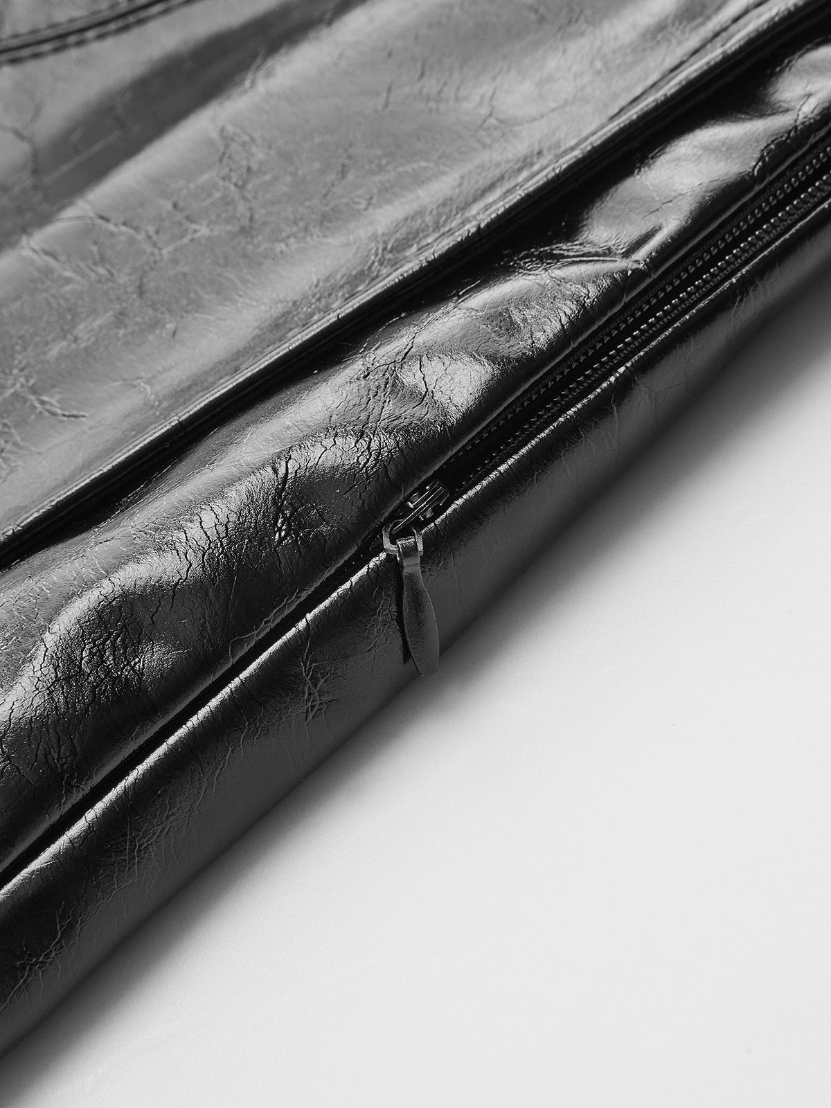 Scalloped Hem Faux Leather Mini Skirt