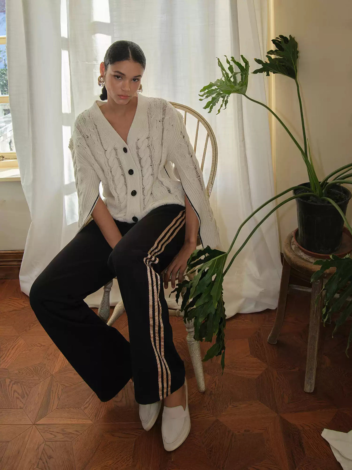 Side Striped High-Waist Pants