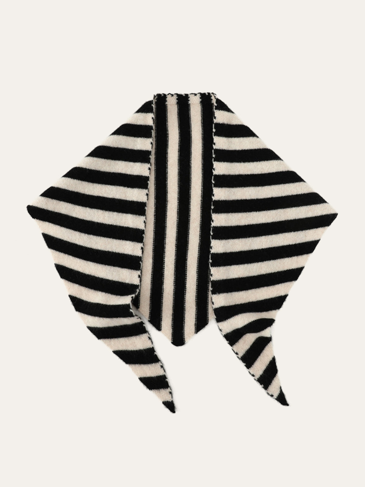 Wool Striped Triangular Scarf