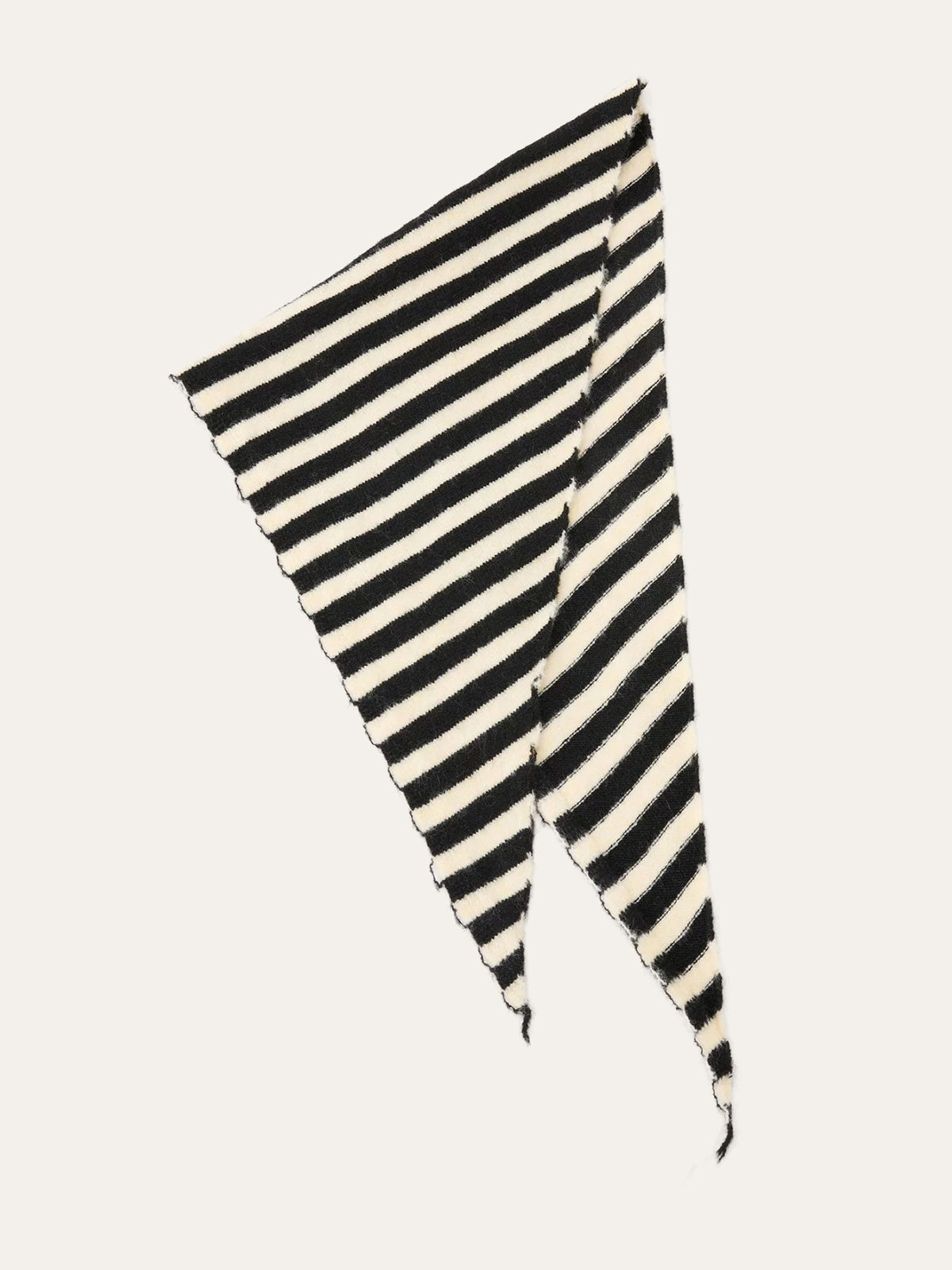 Wool Striped Triangular Scarf