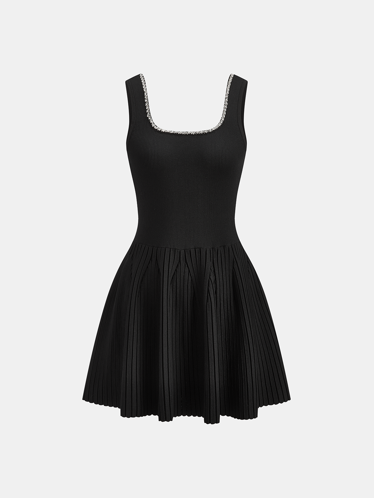 Rhinestone-Embellished Slim Fit Mini Dress