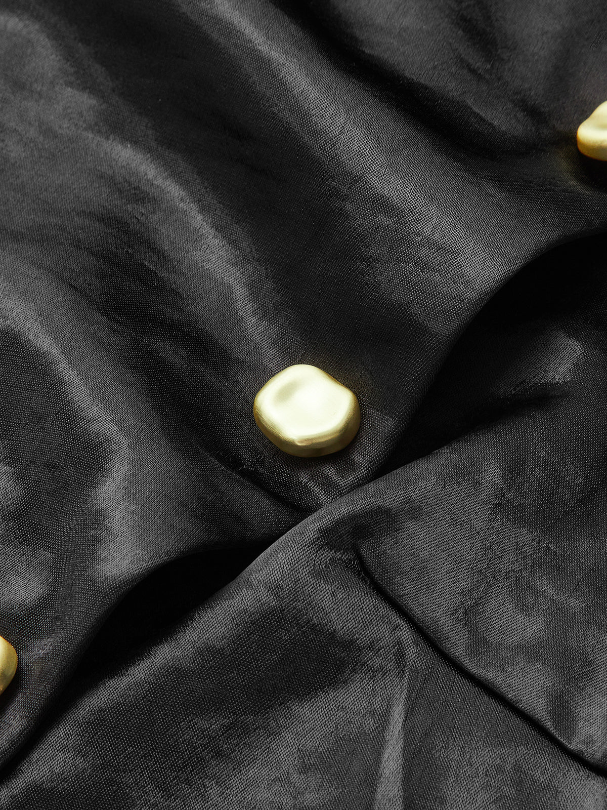 Metal Detail Satin Stand Collar Sleeveless Top