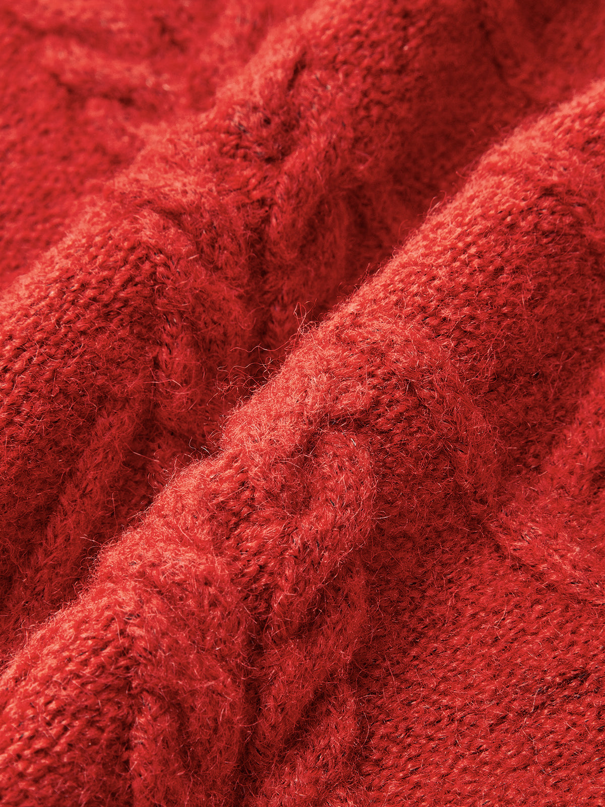 Half-Zip Wool Blend Cable Knit Top