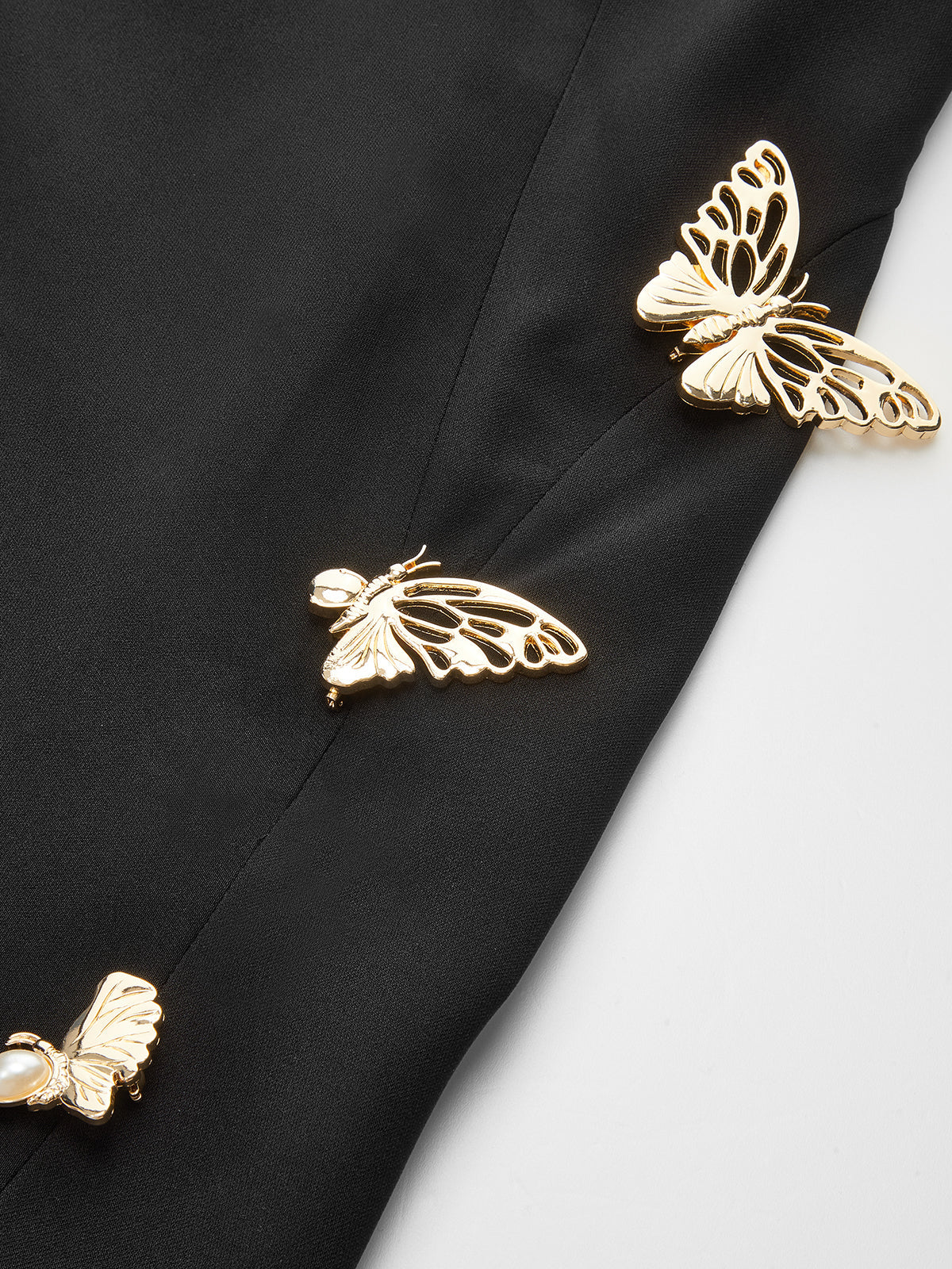 Metal Butterfly Detail Sleeveless Midi Dress