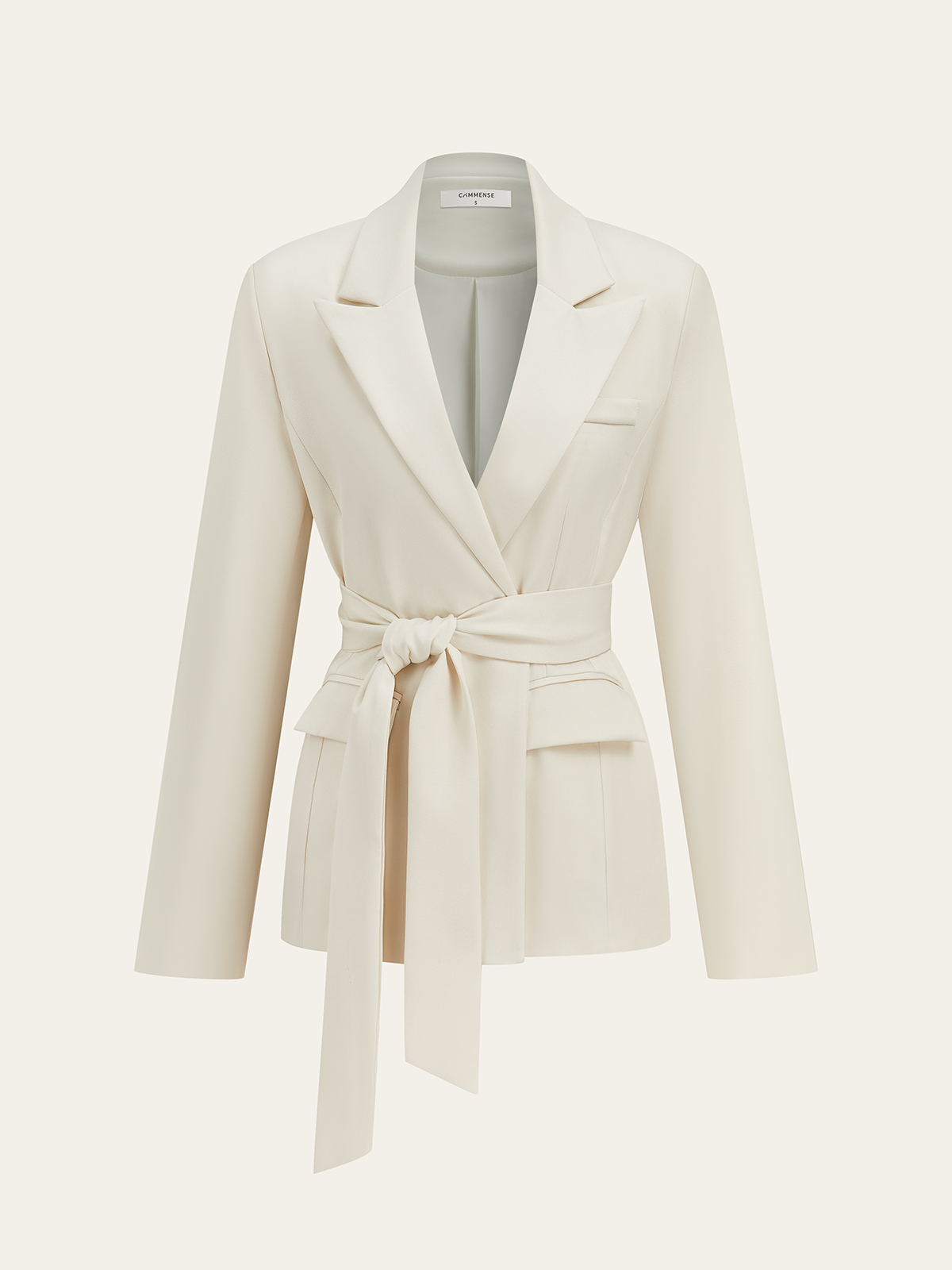 Langarm-Blazer mit Gürtel