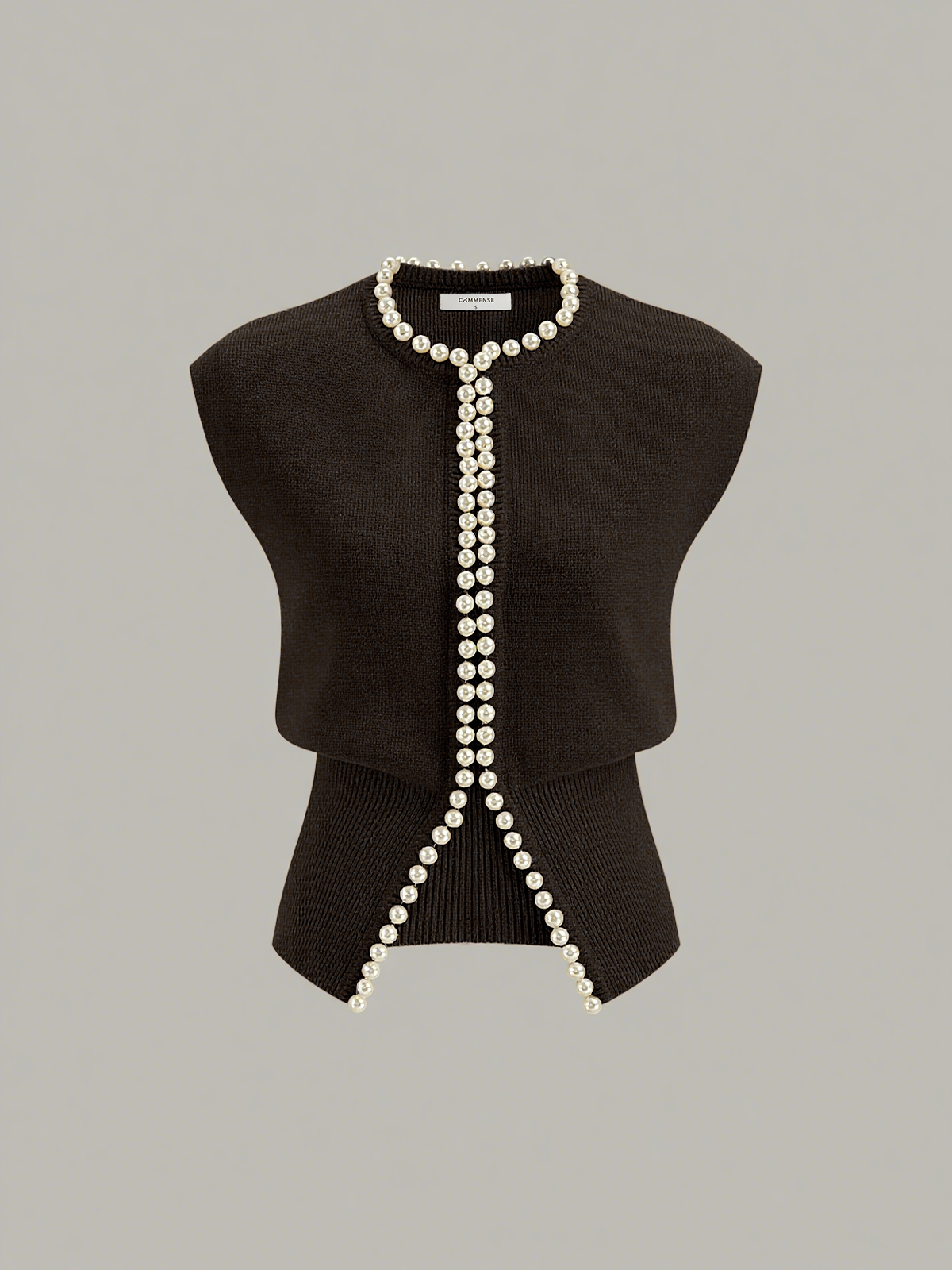 Pearl Decor Cap Sleeve Cardigan