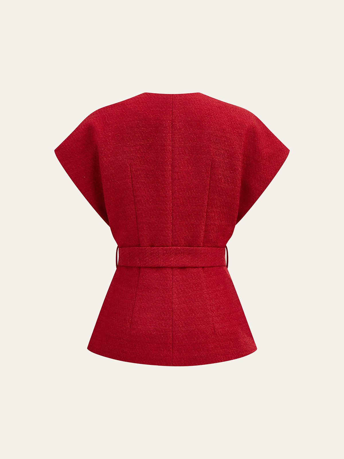 Tweedweste mit Gürtel und kurzen Ärmeln