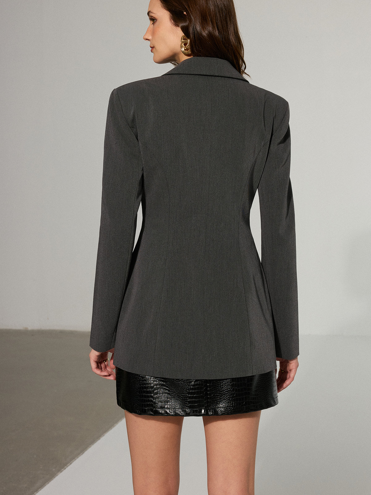 Blazer cintré à épaulettes