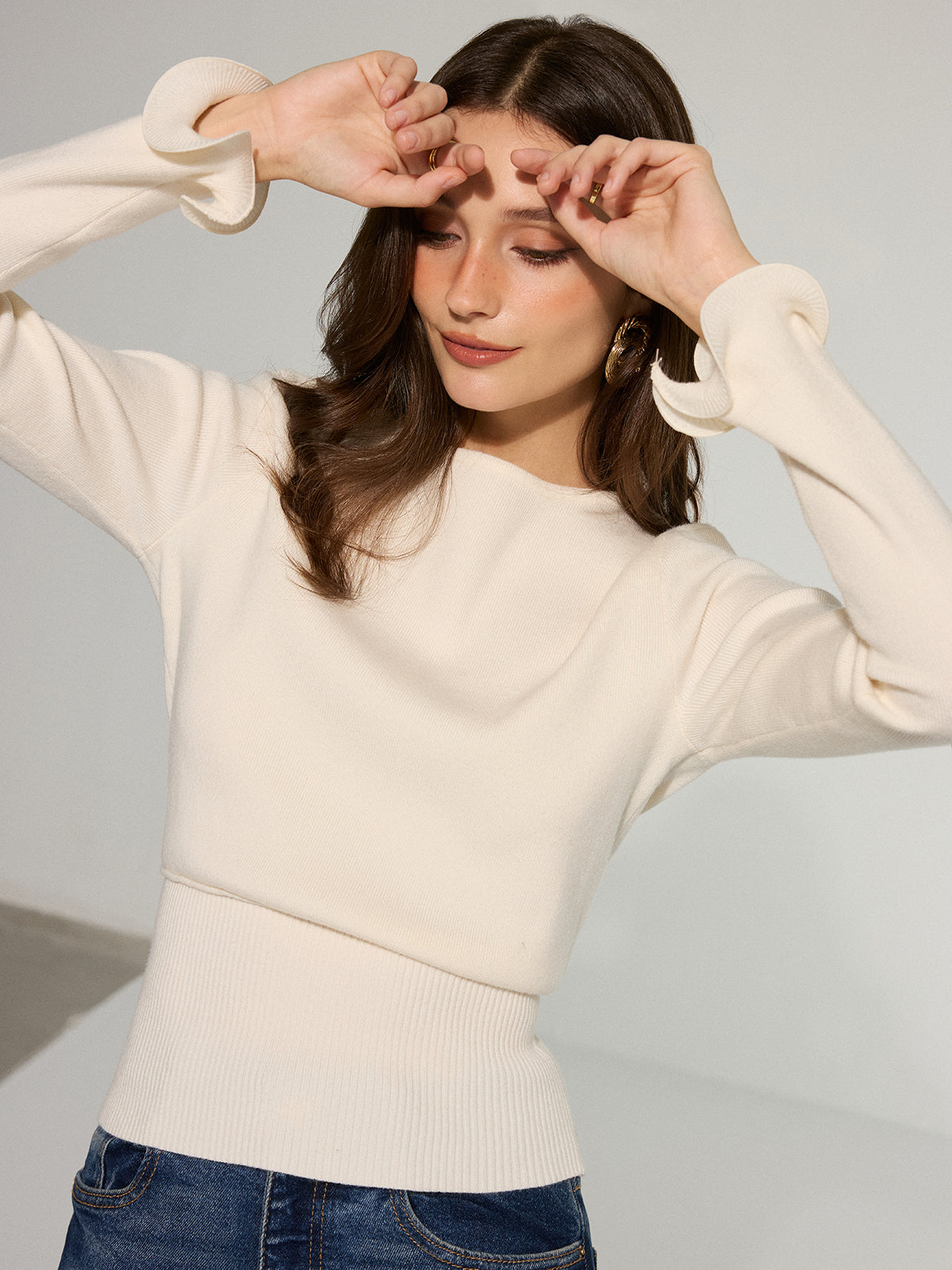 Ruffle Sleeve Sweater
