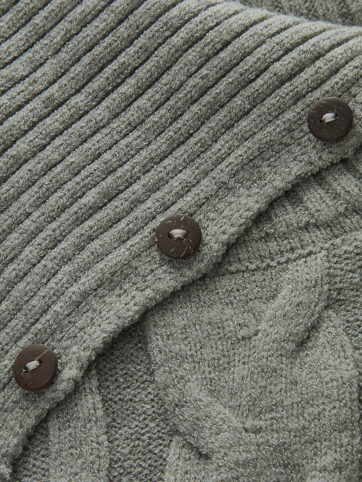 Large Lapel Cable Knit Sleeveless Sweater Vest
