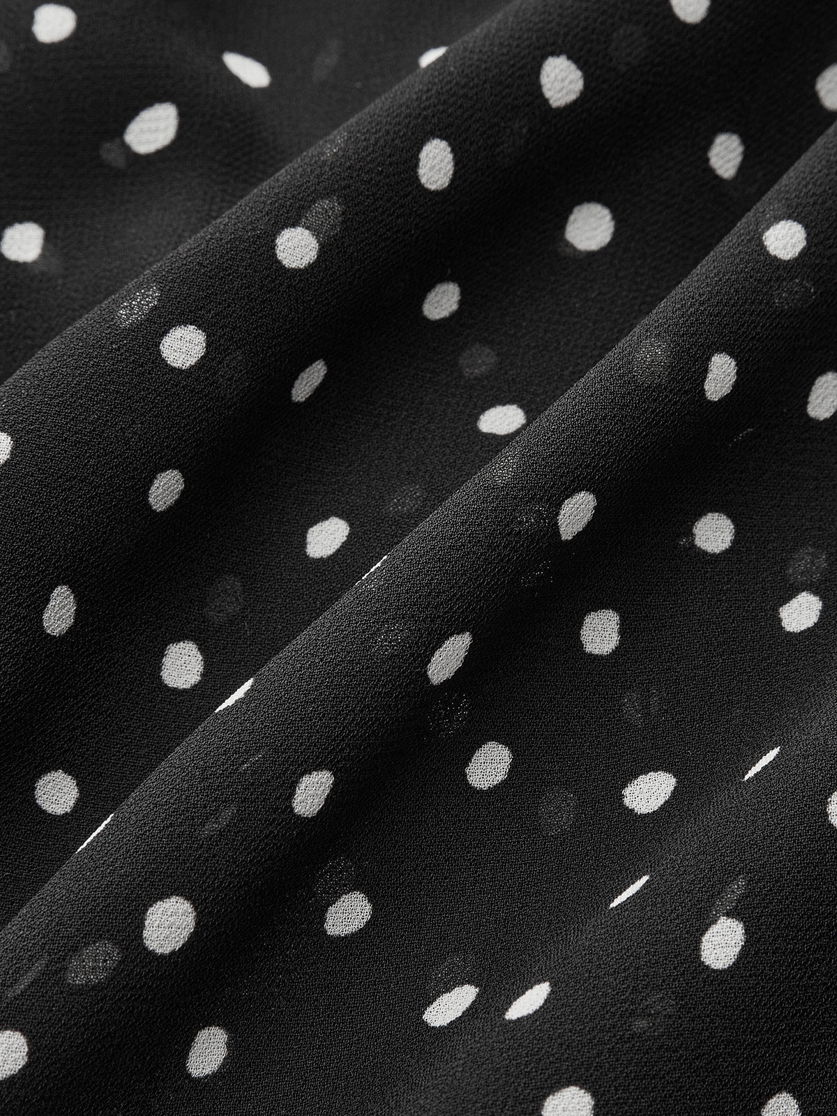 Ruffled Polka Dot Chiffon Shirt