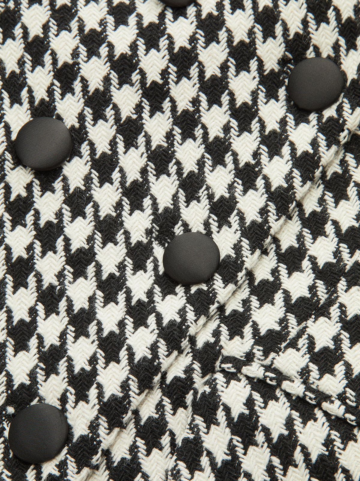 Houndstooth Tweed Double-Breasted Blazer