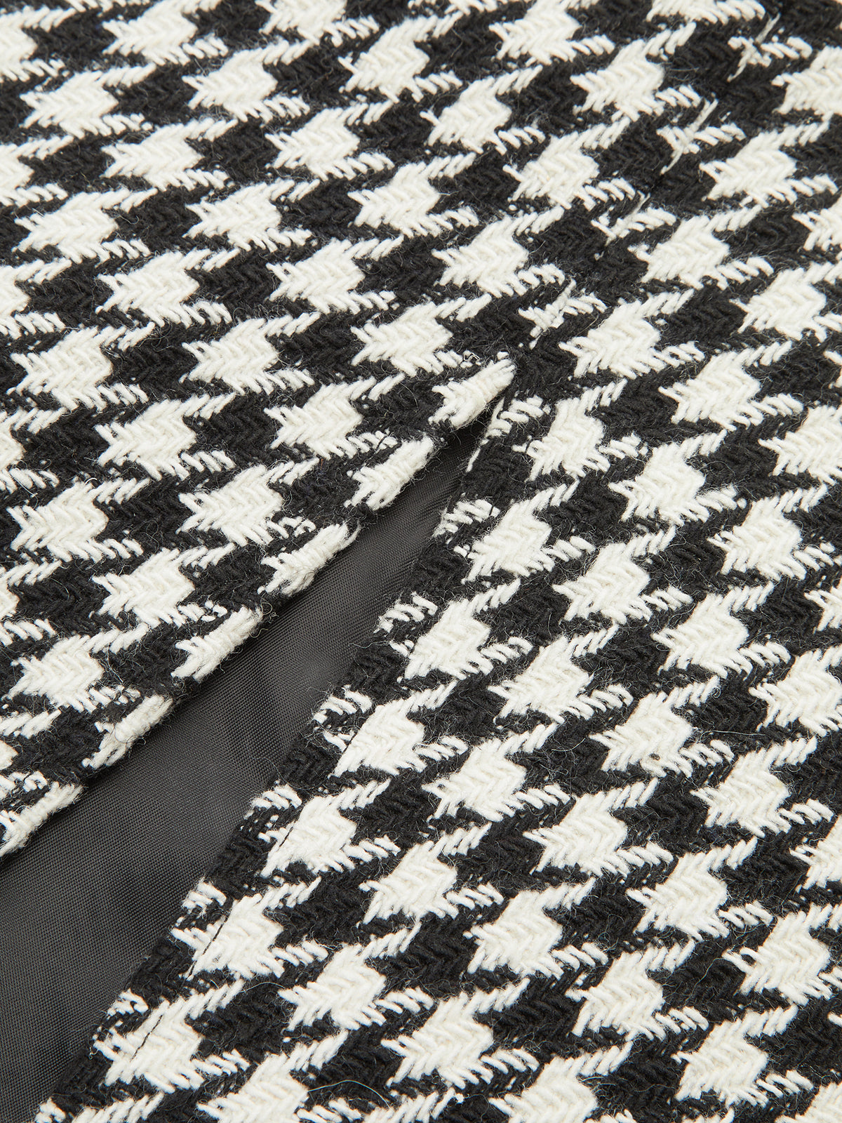 Hahnentritt-Tweed-Maxirock mit Schlitz vorne