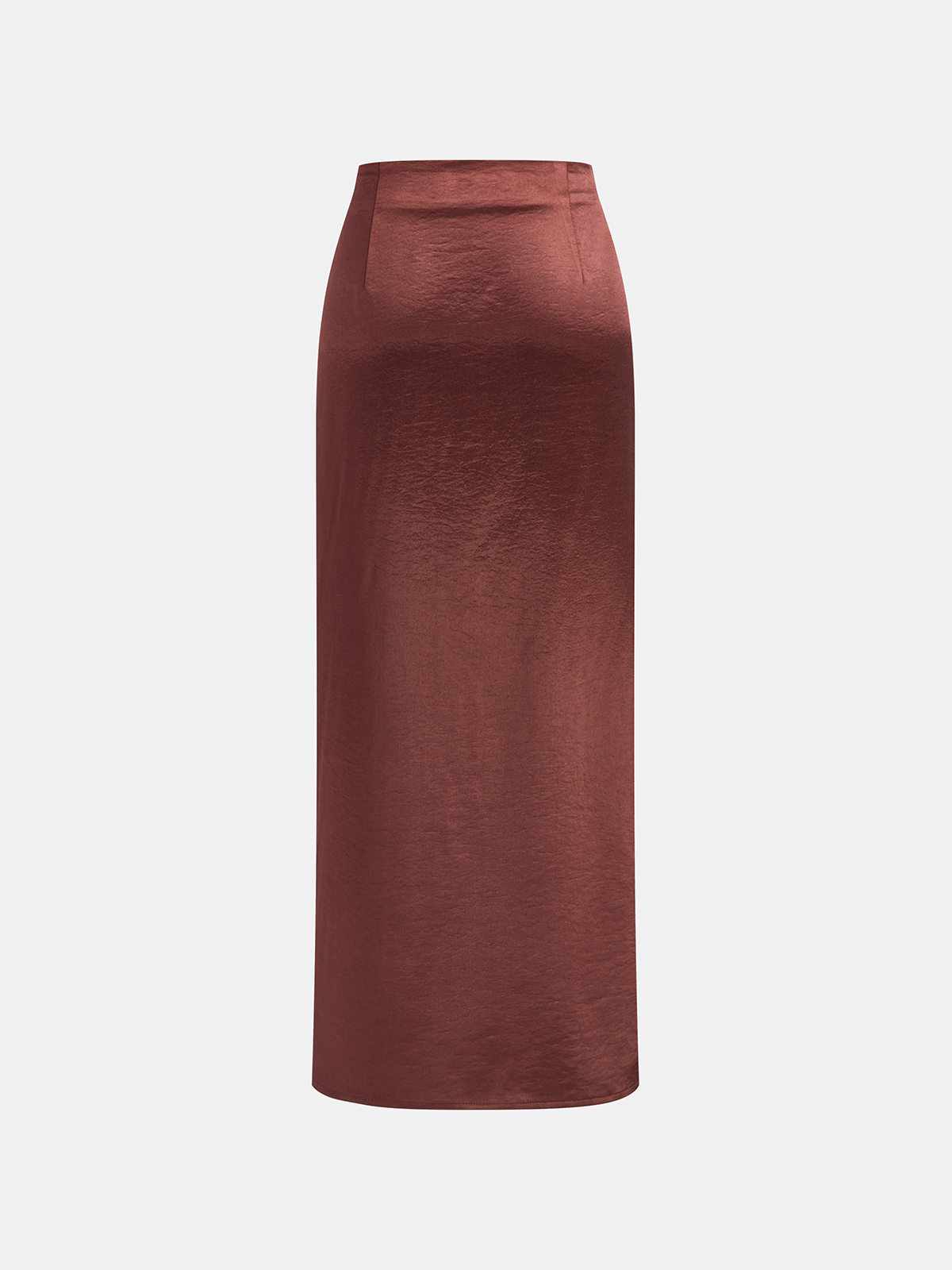 Midirock aus Satin mit Schlitz und Metalldetail