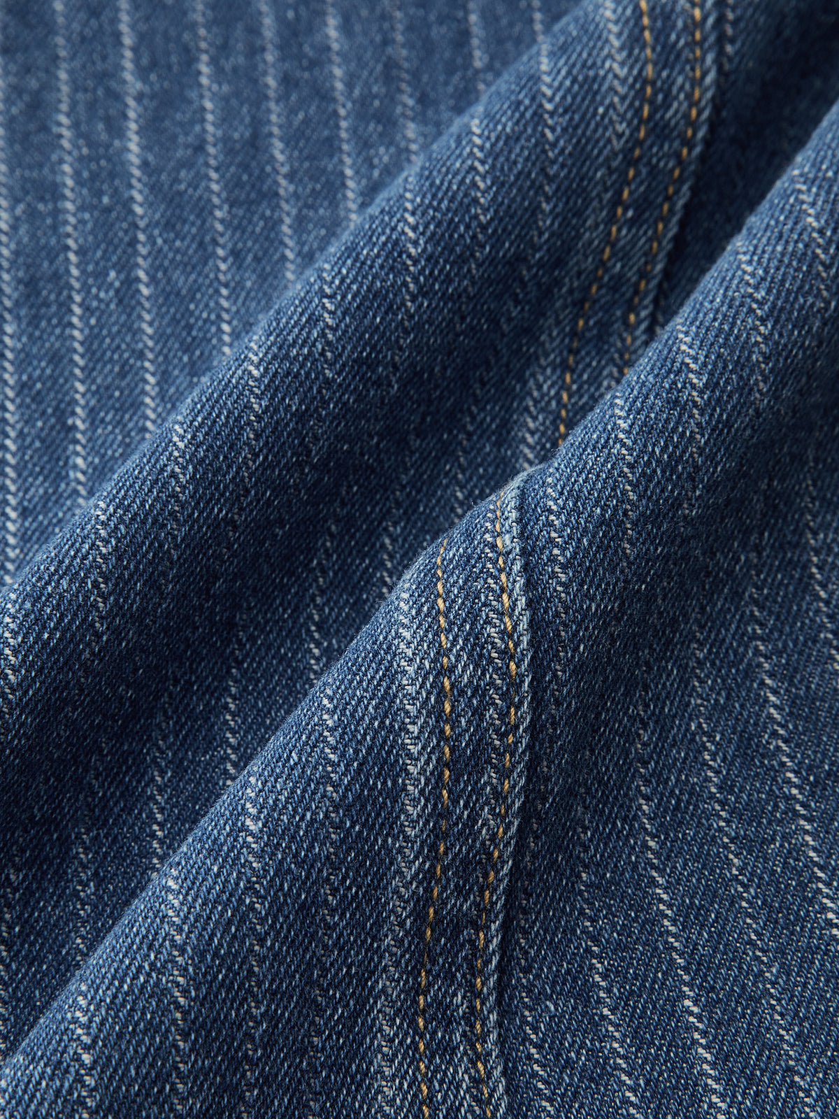 Jean à fines rayures, taille mi-haute, coupe droite