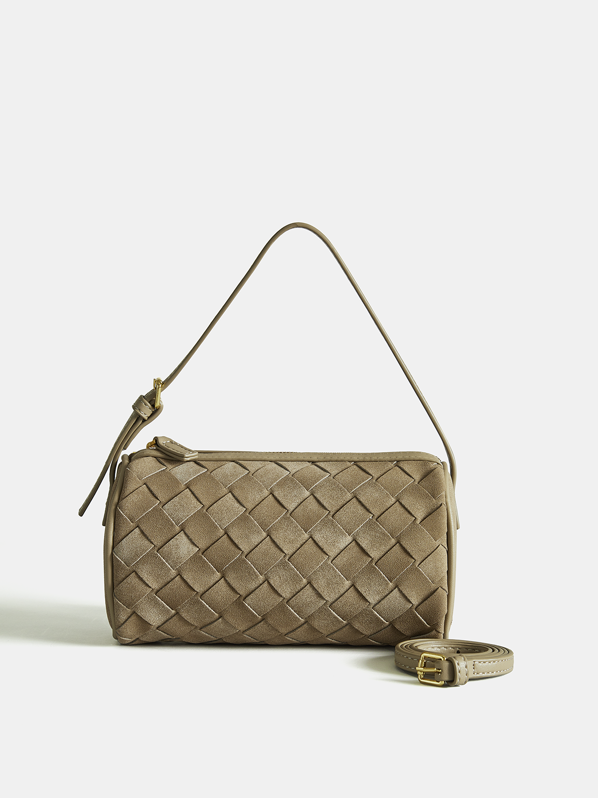 Sac bandoulière en similicuir PU dépoli tressé