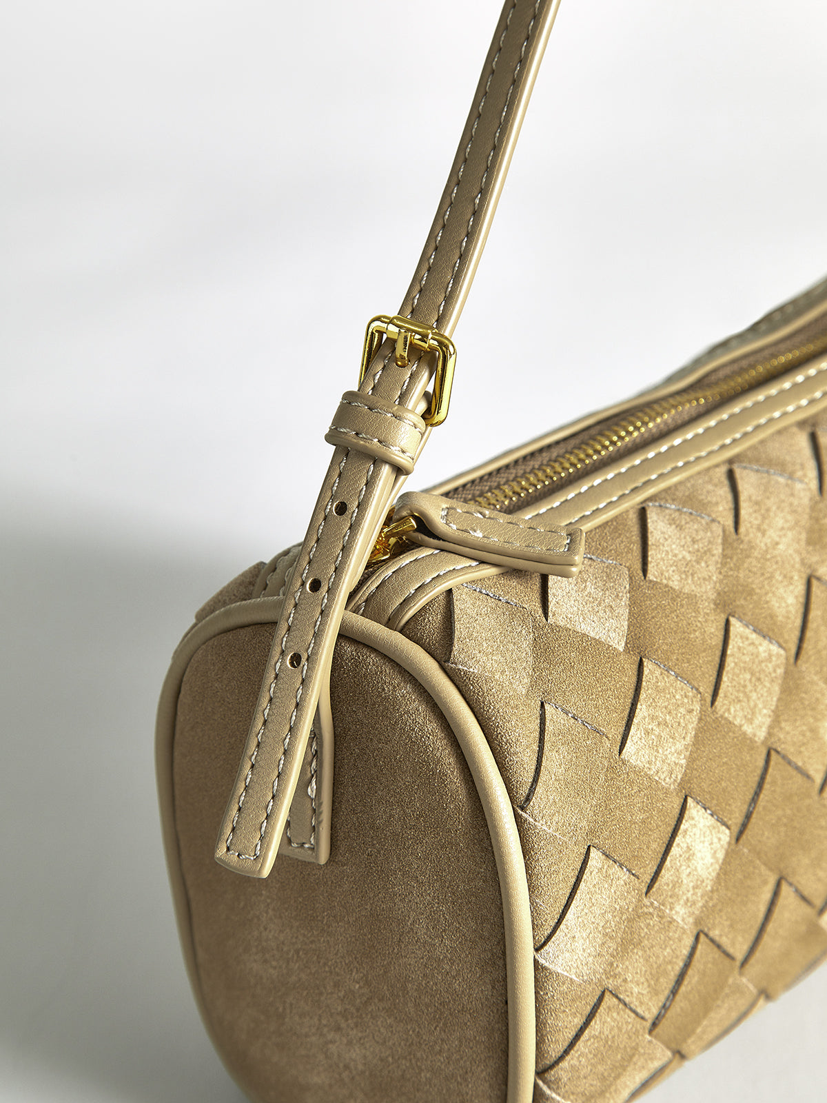 Sac bandoulière en similicuir PU dépoli tressé